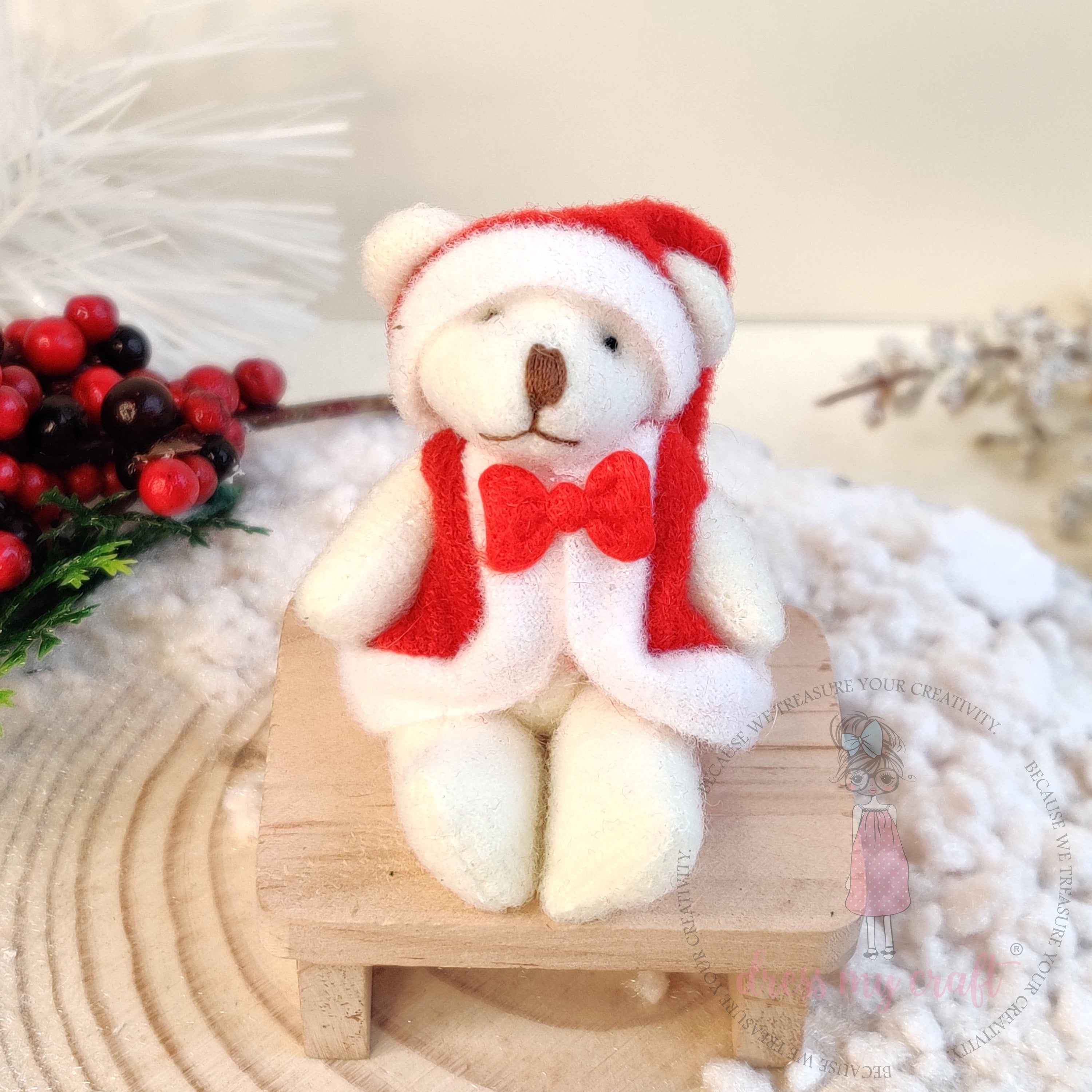 Miniature Santa Coat Teddy Bear