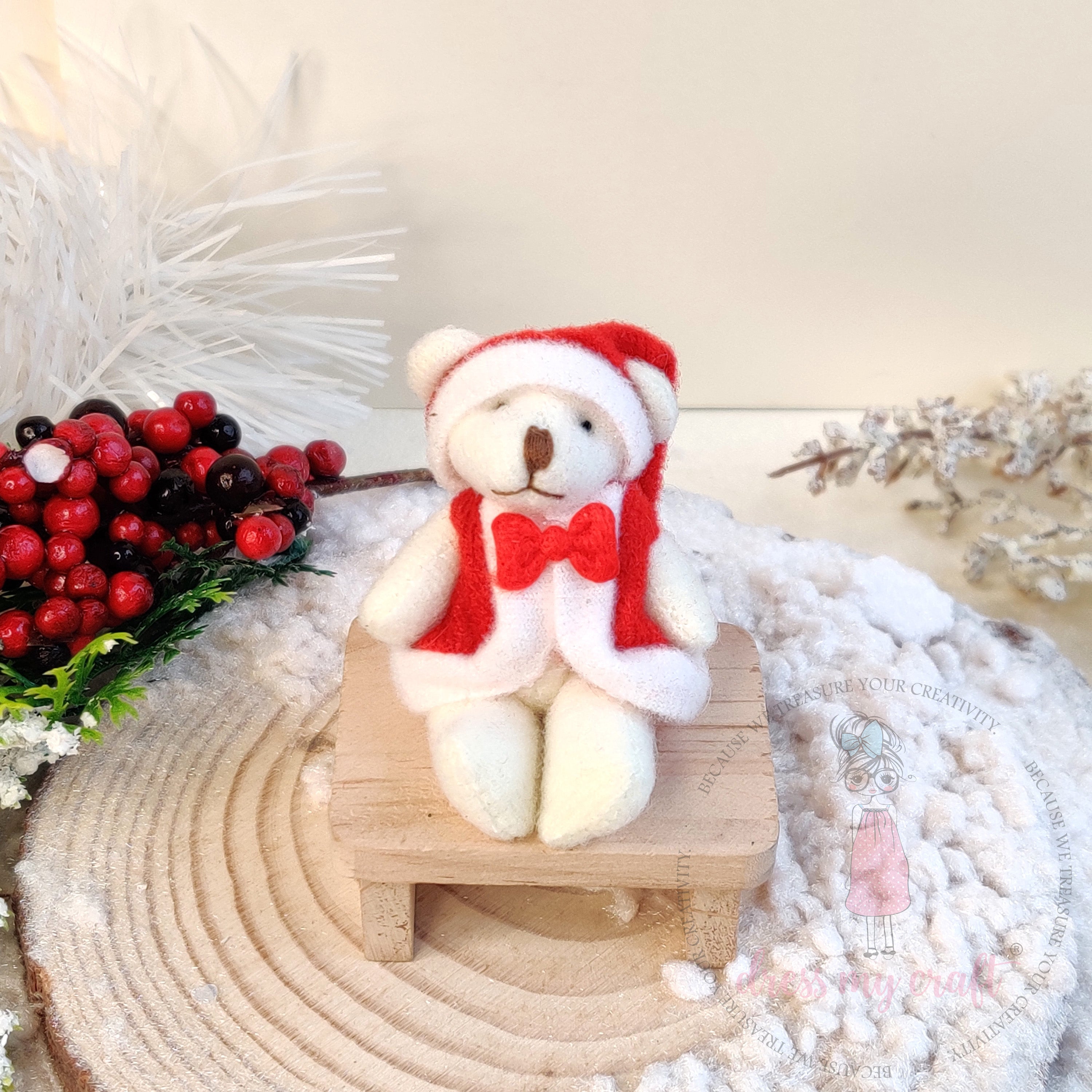 Miniature Santa Coat Teddy Bear