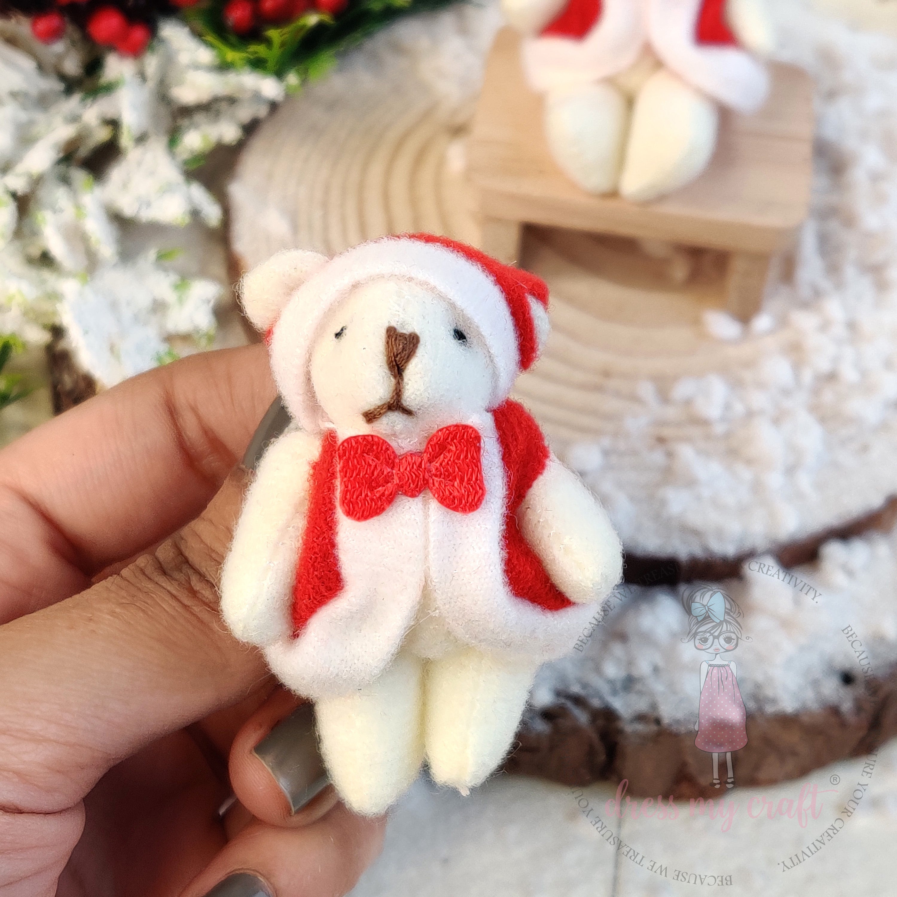Miniature Santa Coat Teddy Bear