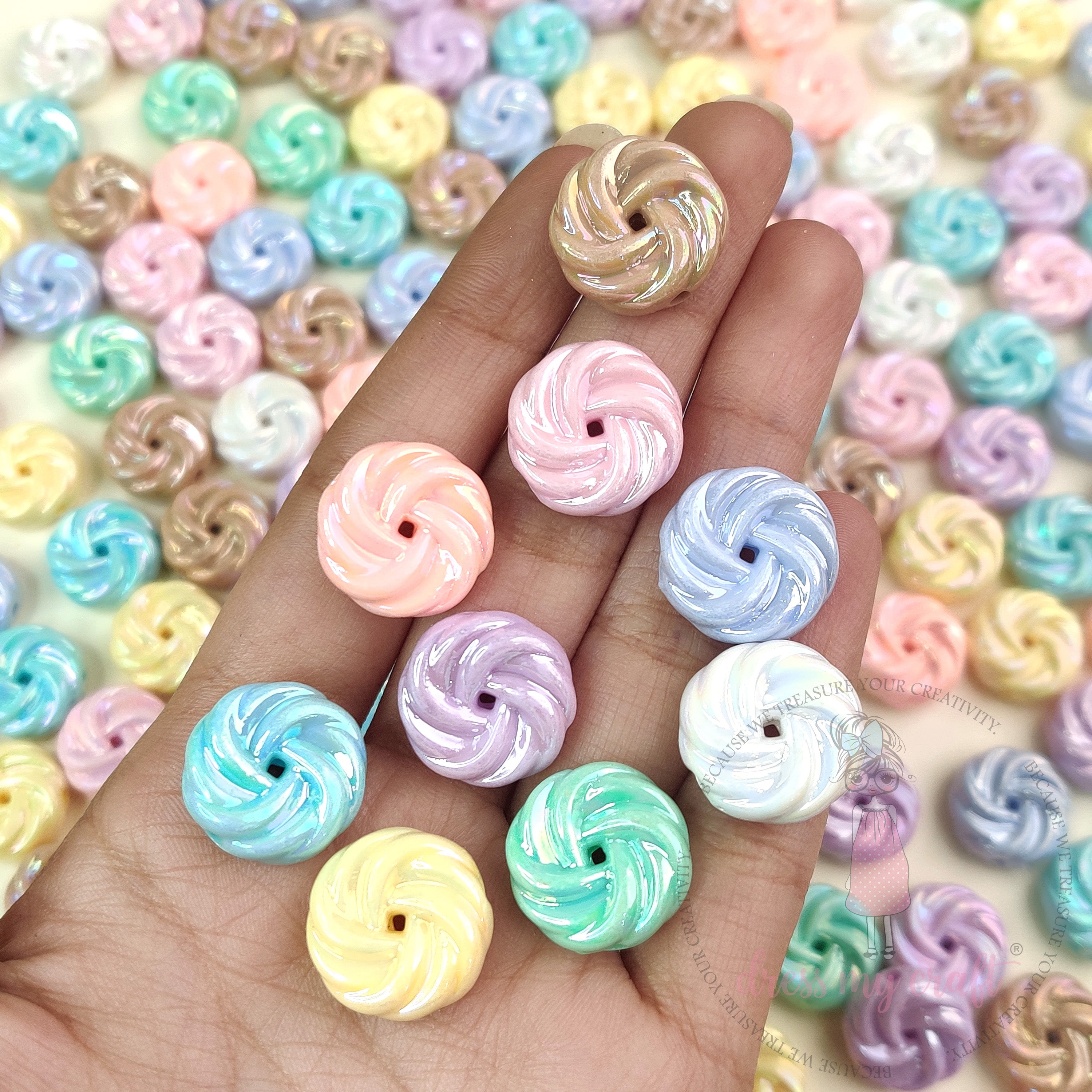 Pastel Swirl Glossy Beads
