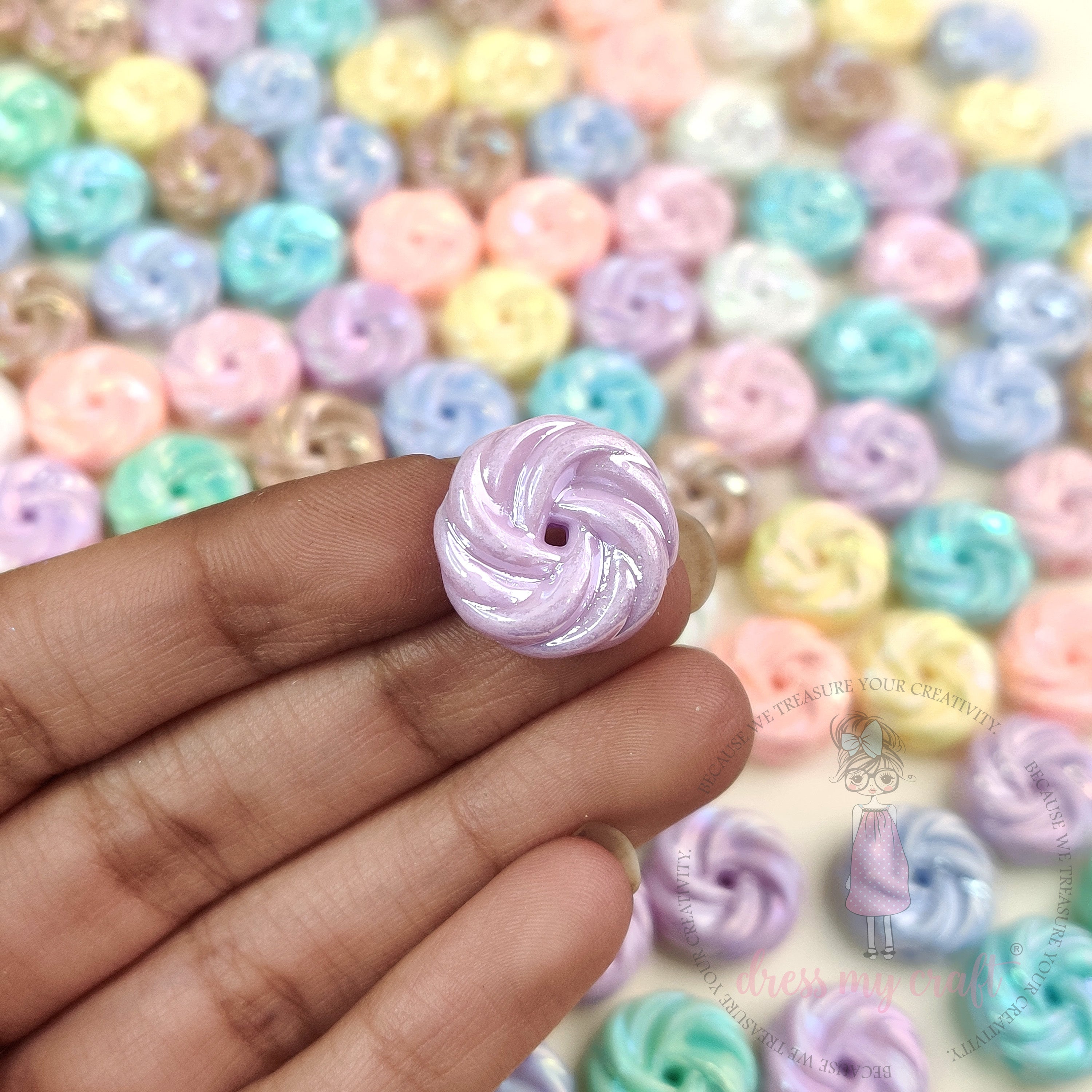 Pastel Swirl Glossy Beads