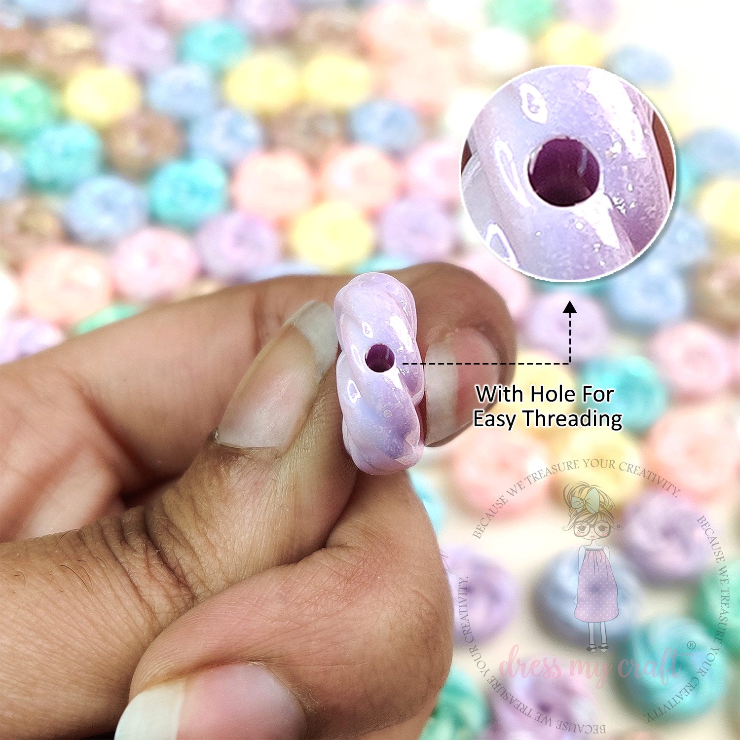 Pastel Swirl Glossy Beads