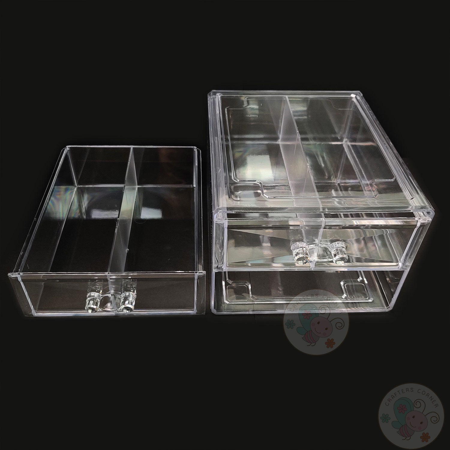 Transparent Acrylic Storage Drawer Box – 4 Slot