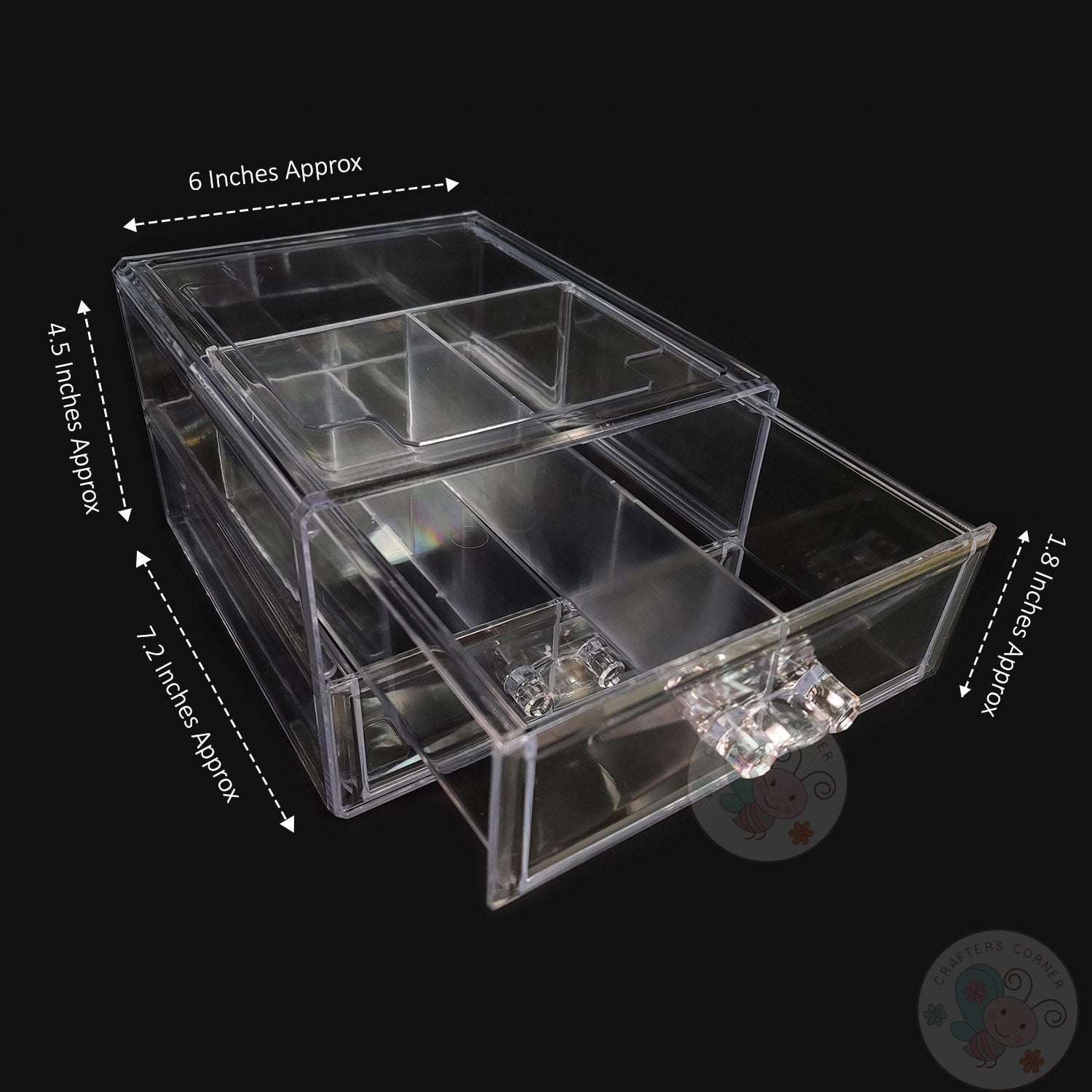 Transparent Acrylic Storage Drawer Box – 4 Slot