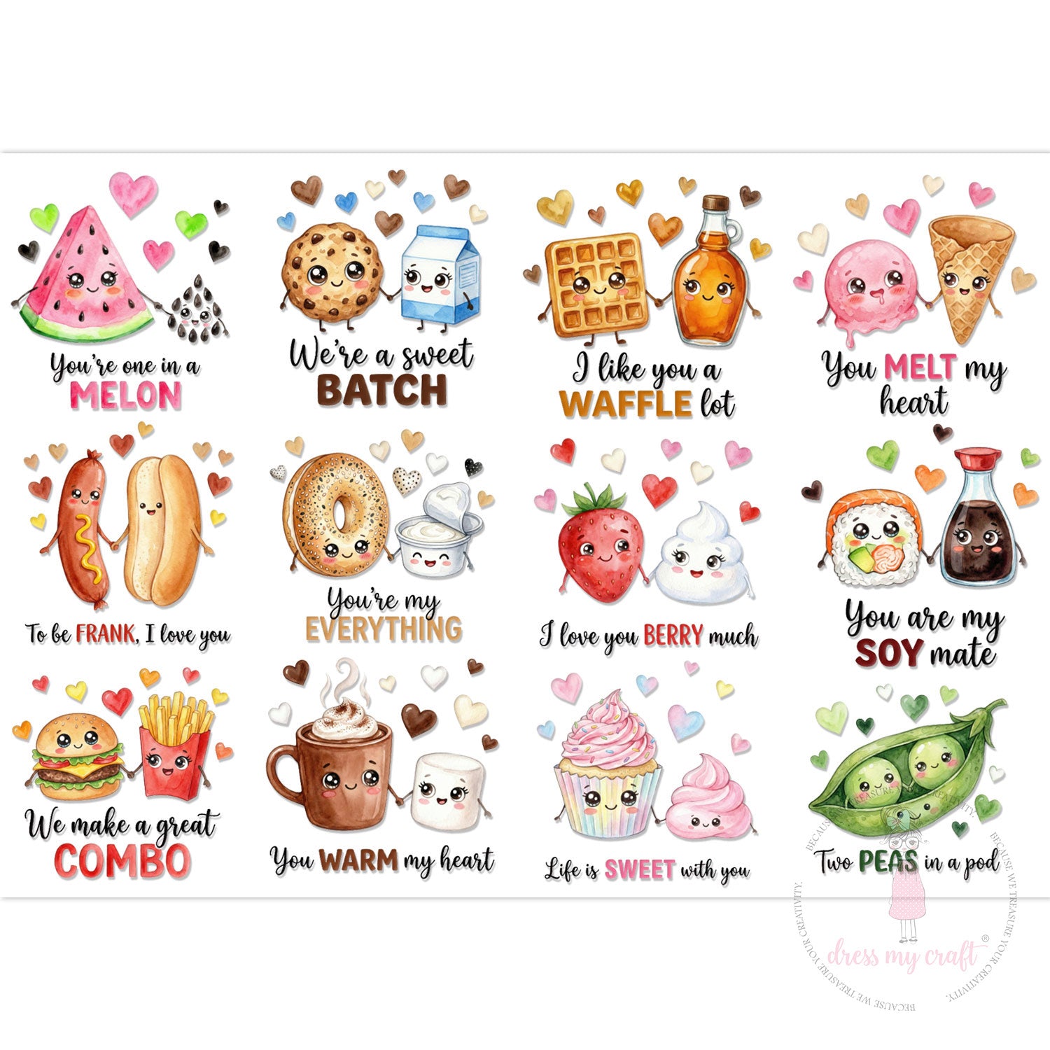 Stick N Peel Stickers-Cute Food Crush