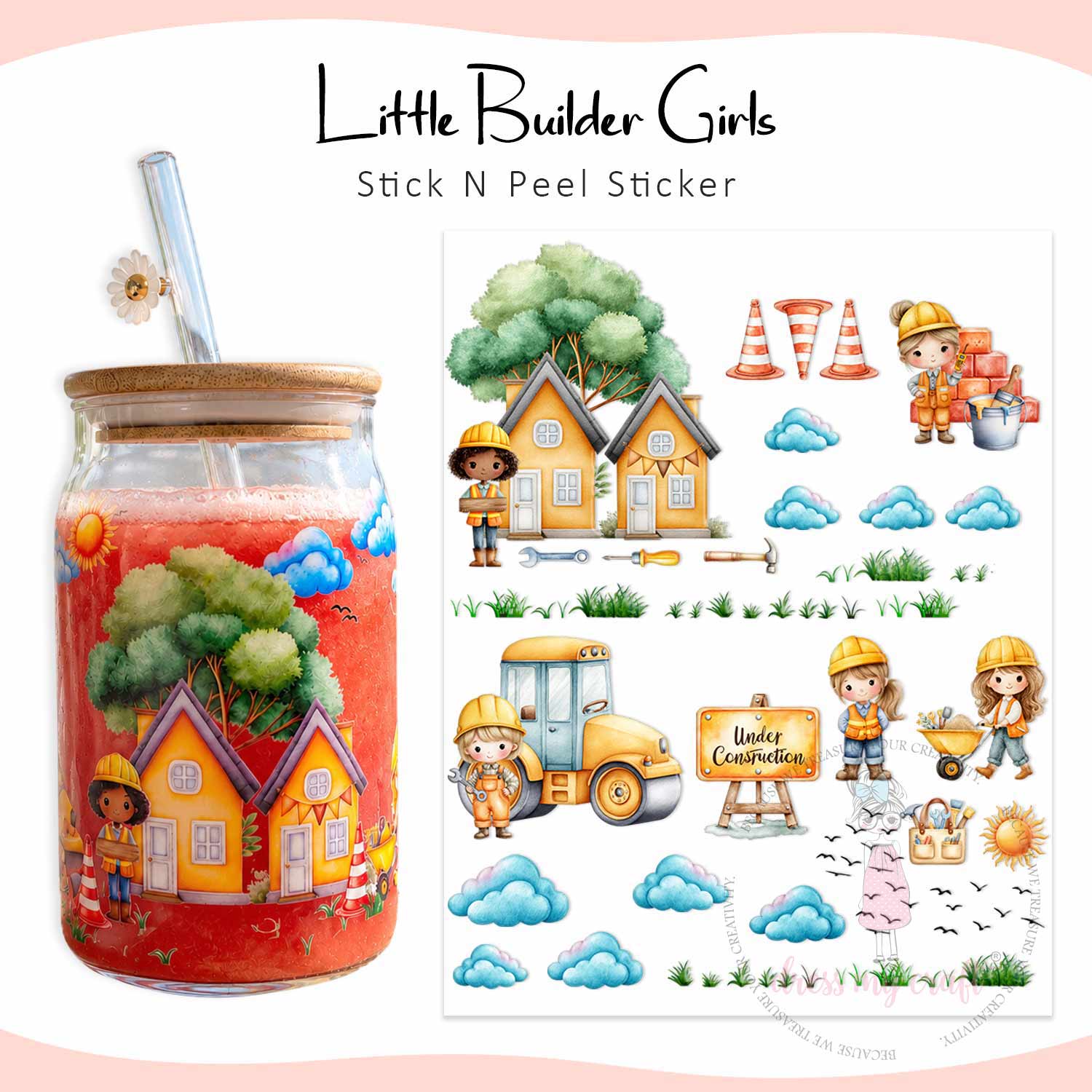 Stick N Peel Stickers - Little Builder Girls Theme