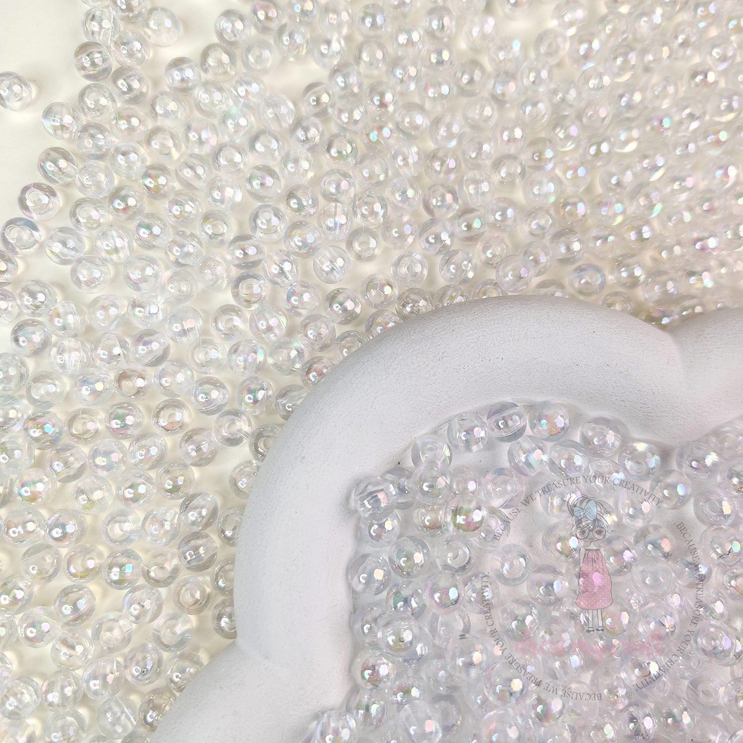 Holographic Crystal Round Beads