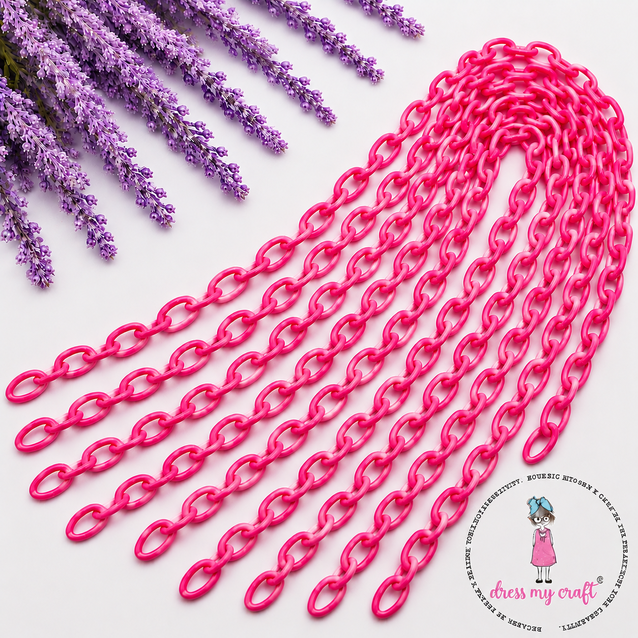 Big Loop Acrylic Chain - Pink