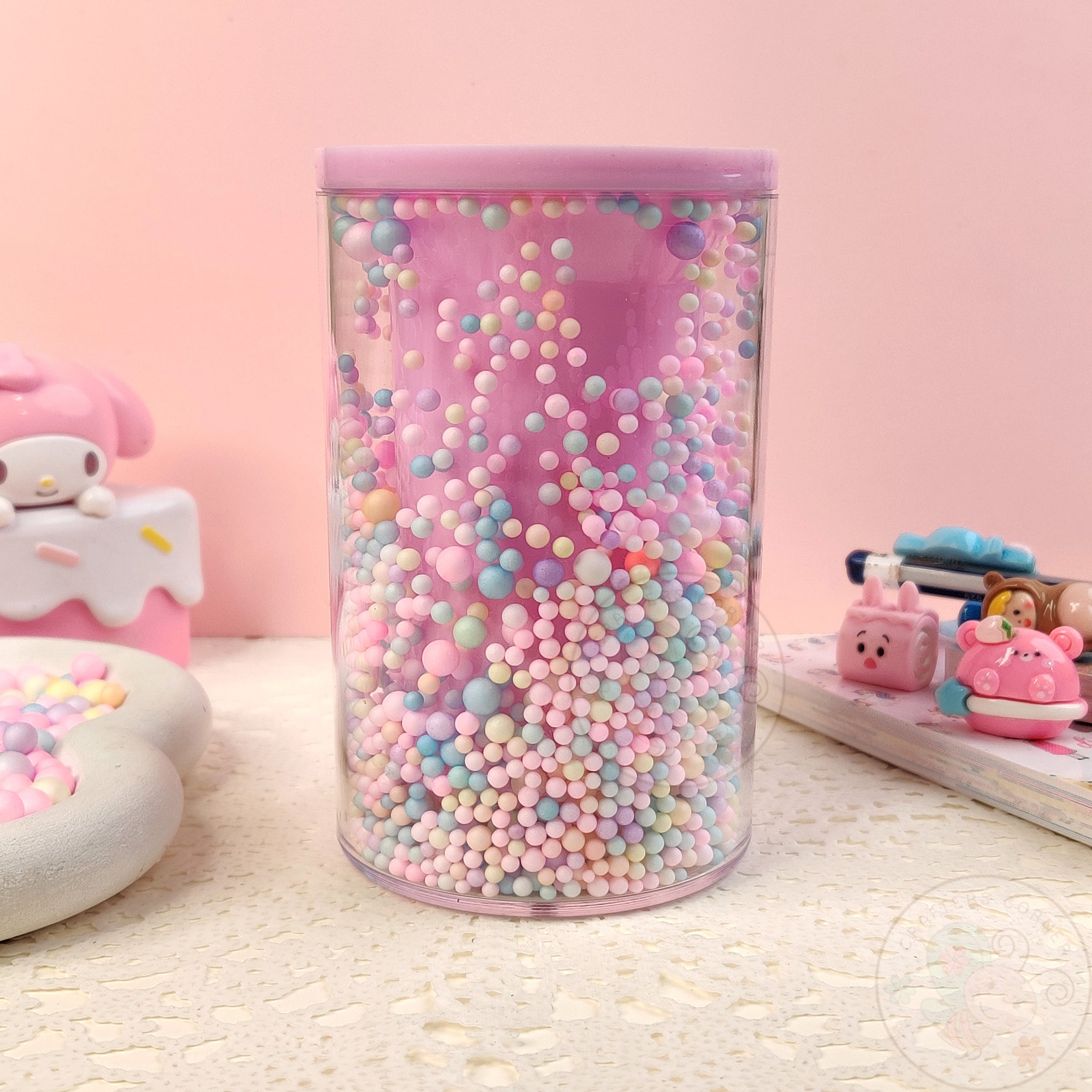Sweet Pastel Sprinkle Pen Holder- Pink
