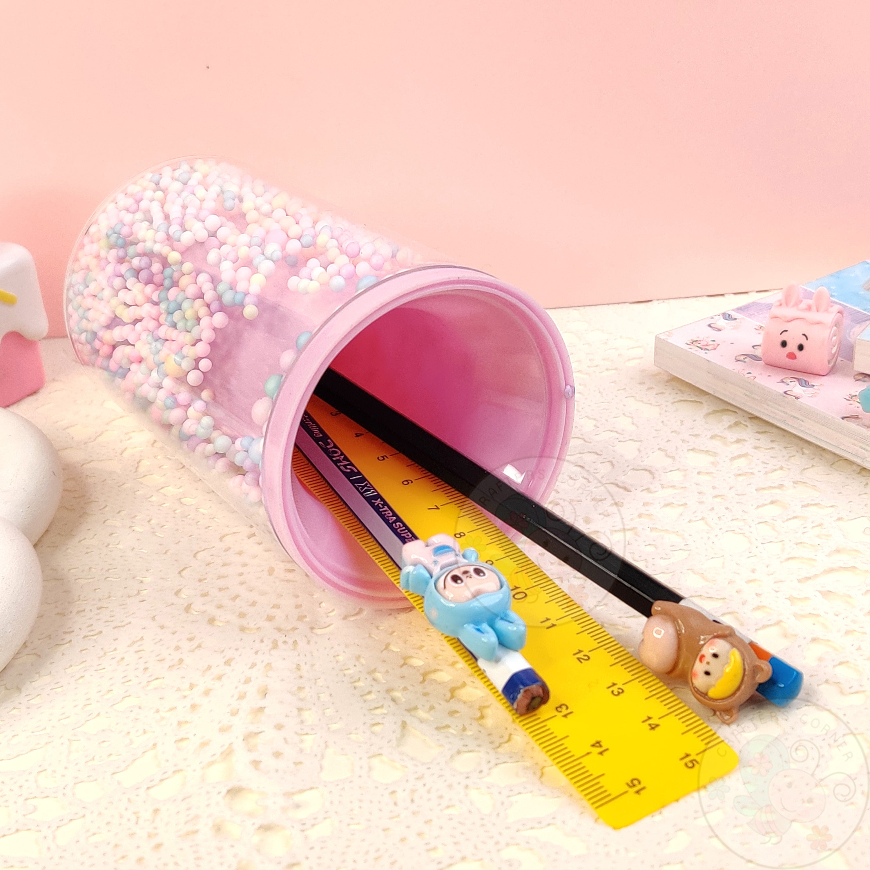 Sweet Pastel Sprinkle Pen Holder- Pink