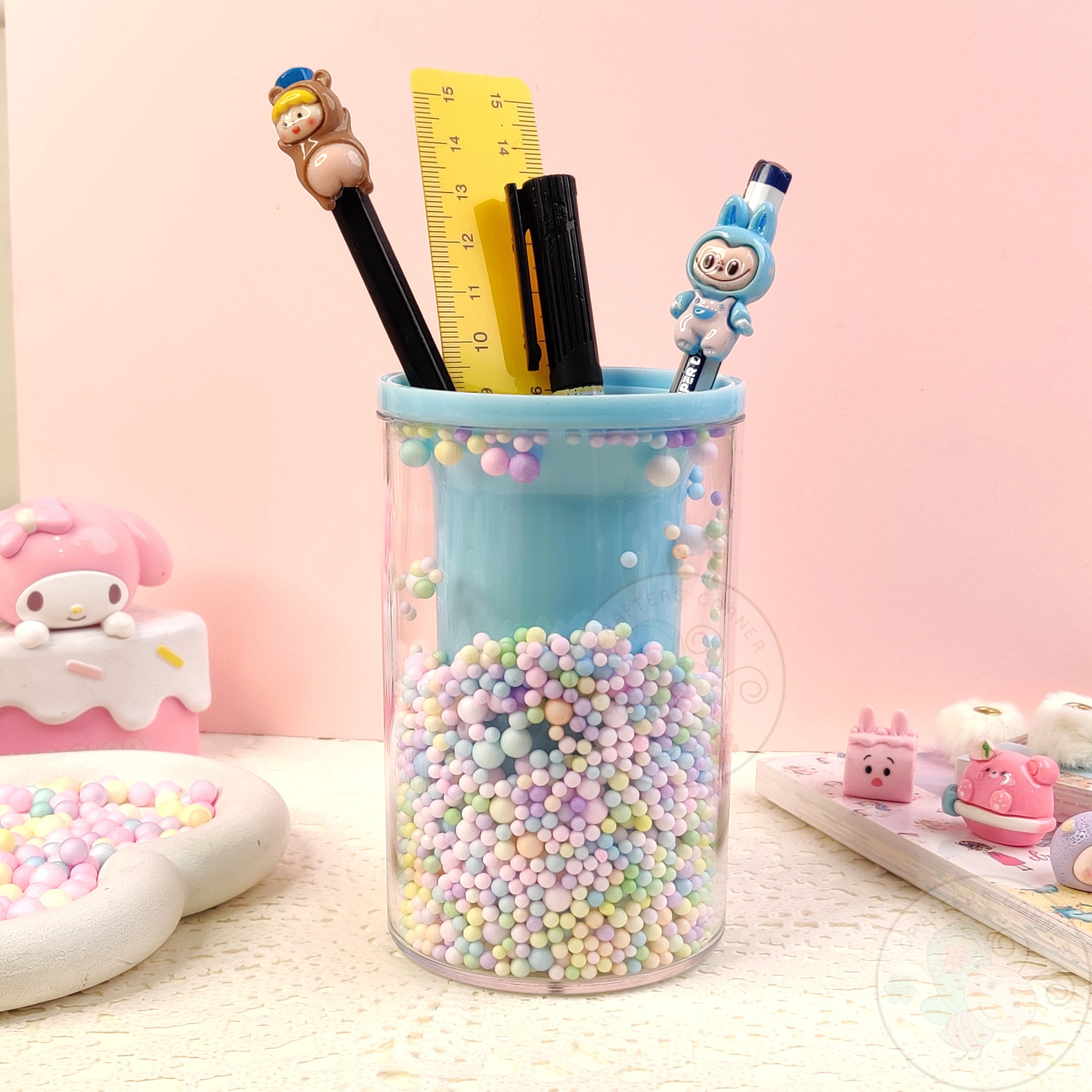Sweet Pastel Sprinkle Pen Holder- Blue