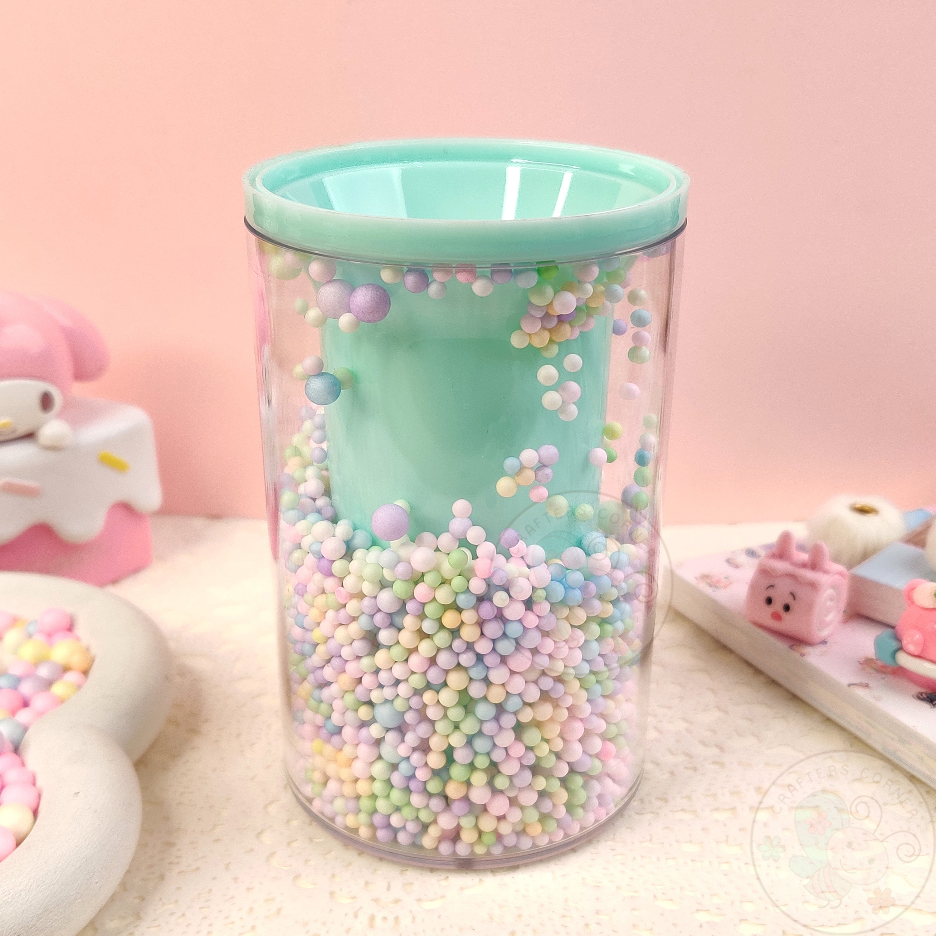 Sweet Pastel Sprinkle Pen Holder- Green