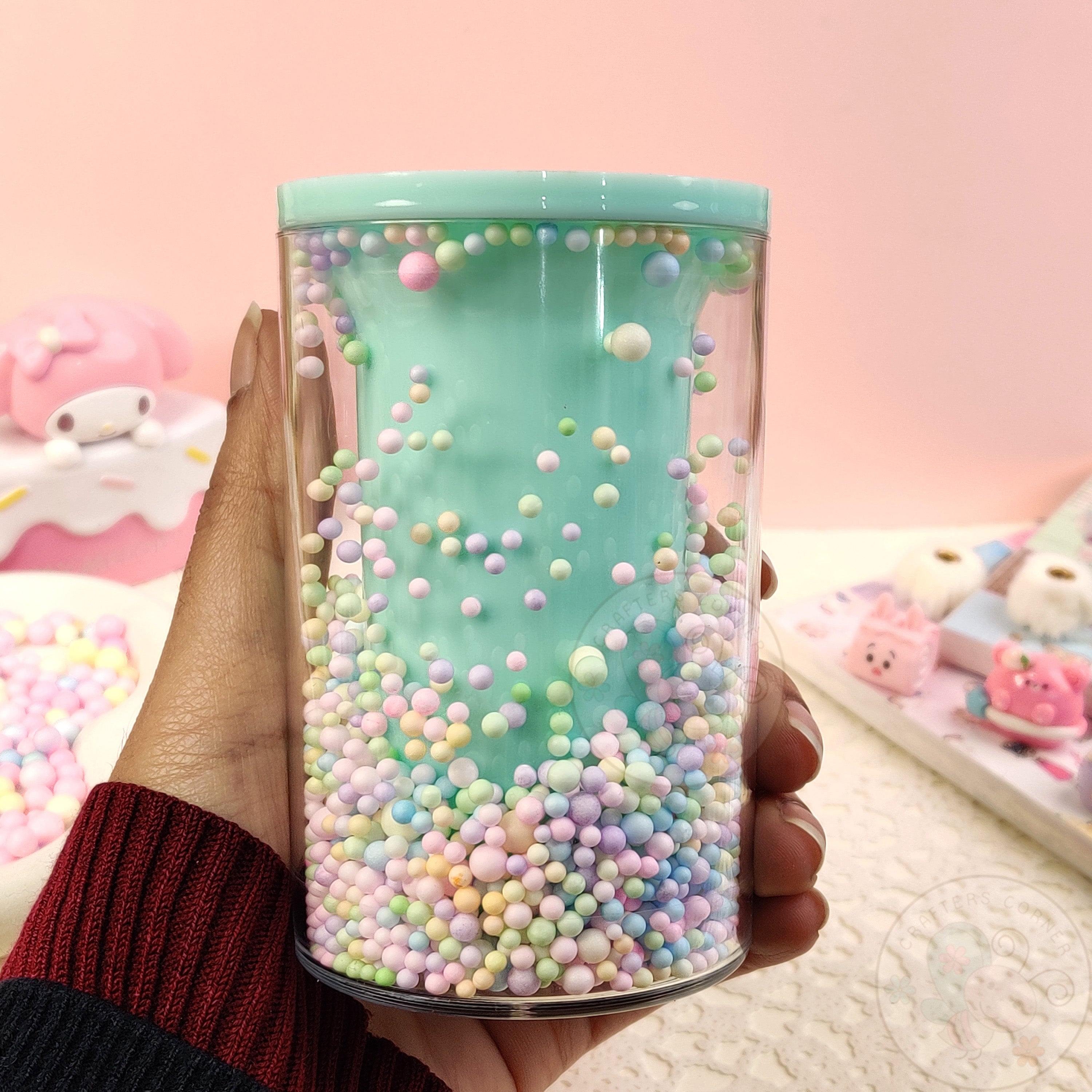 Sweet Pastel Sprinkle Pen Holder- Green