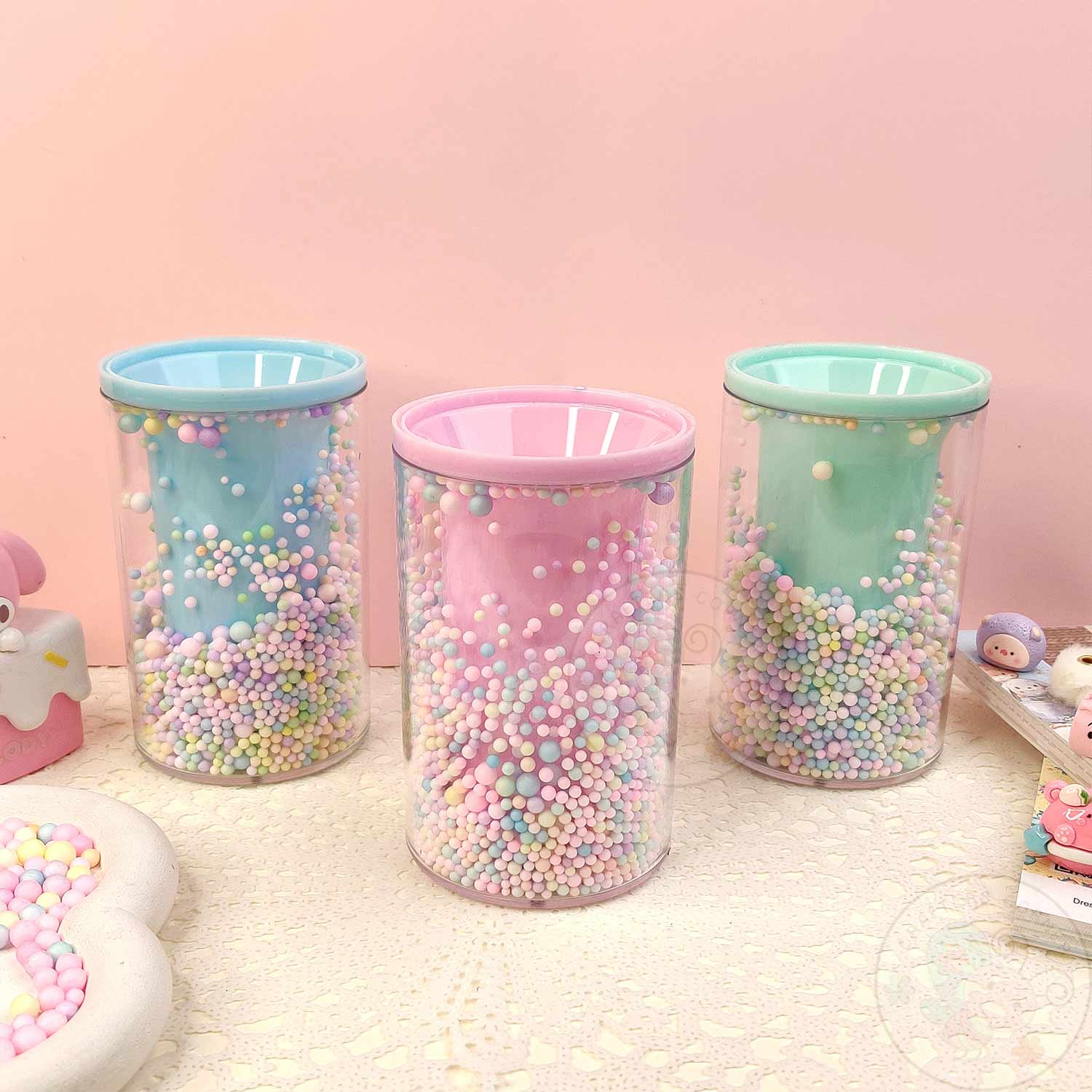 Sweet Pastel Sprinkle Pen Holder- Combo Set