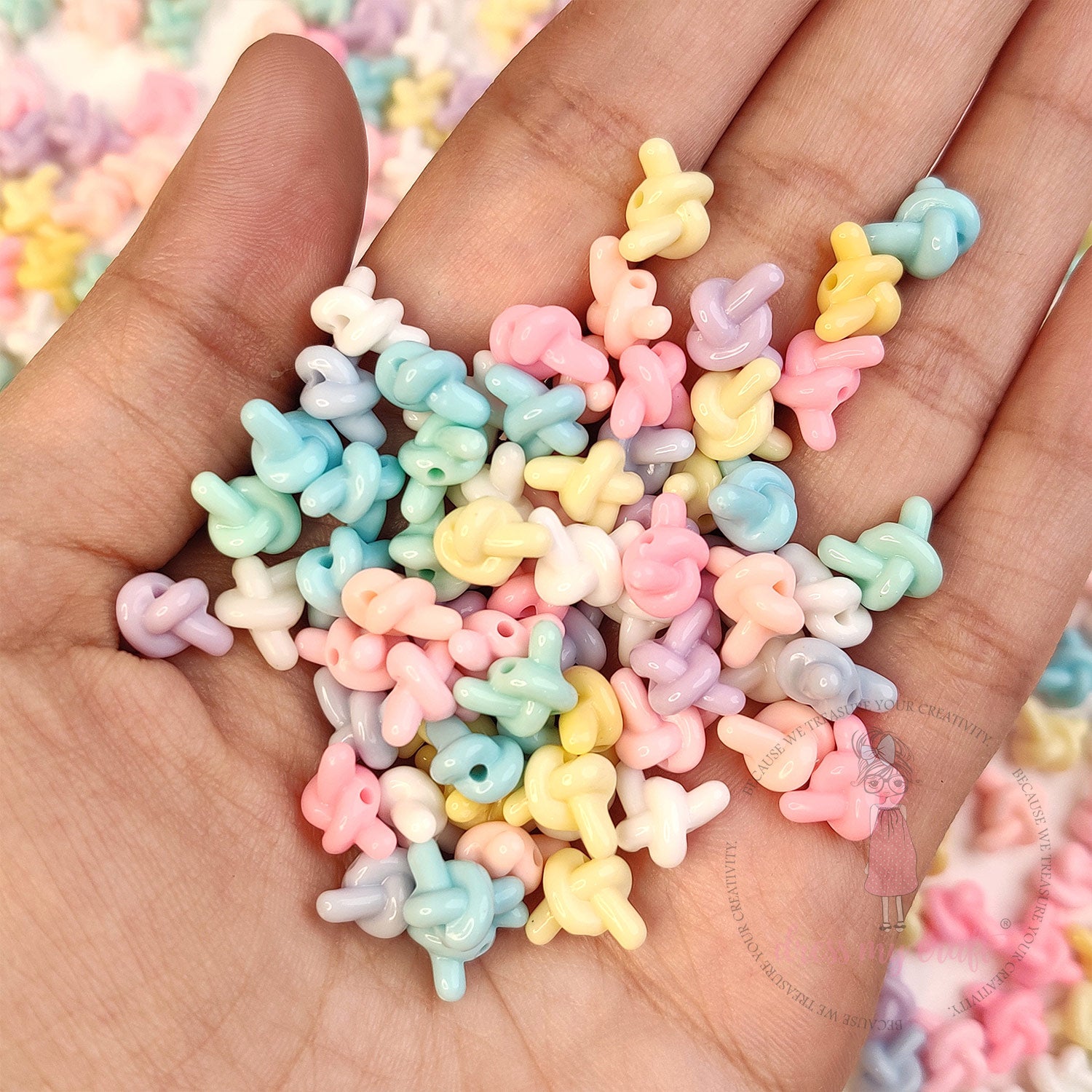 Pastel Twisty Knot Beads