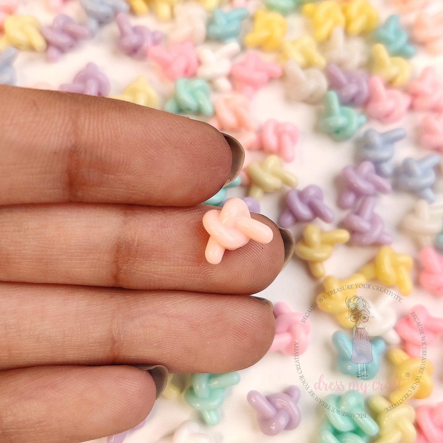 Pastel Twisty Knot Beads