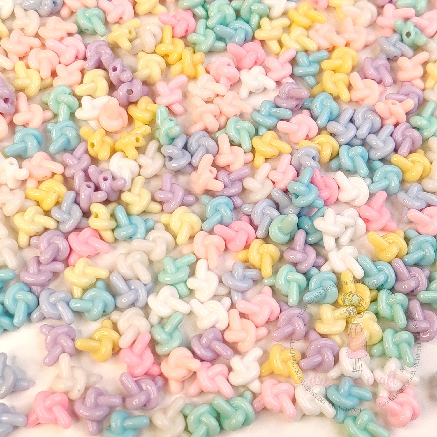 Pastel Twisty Knot Beads