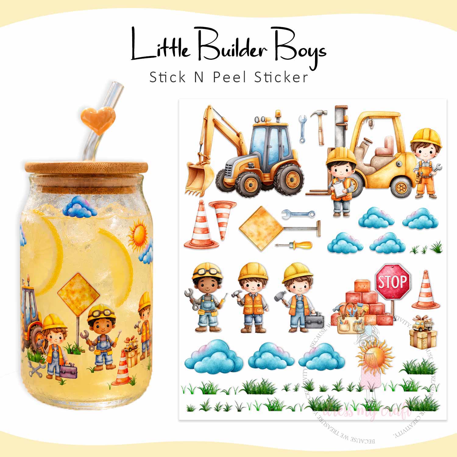 Stick N Peel Stickers - Little Builder Boys Theme