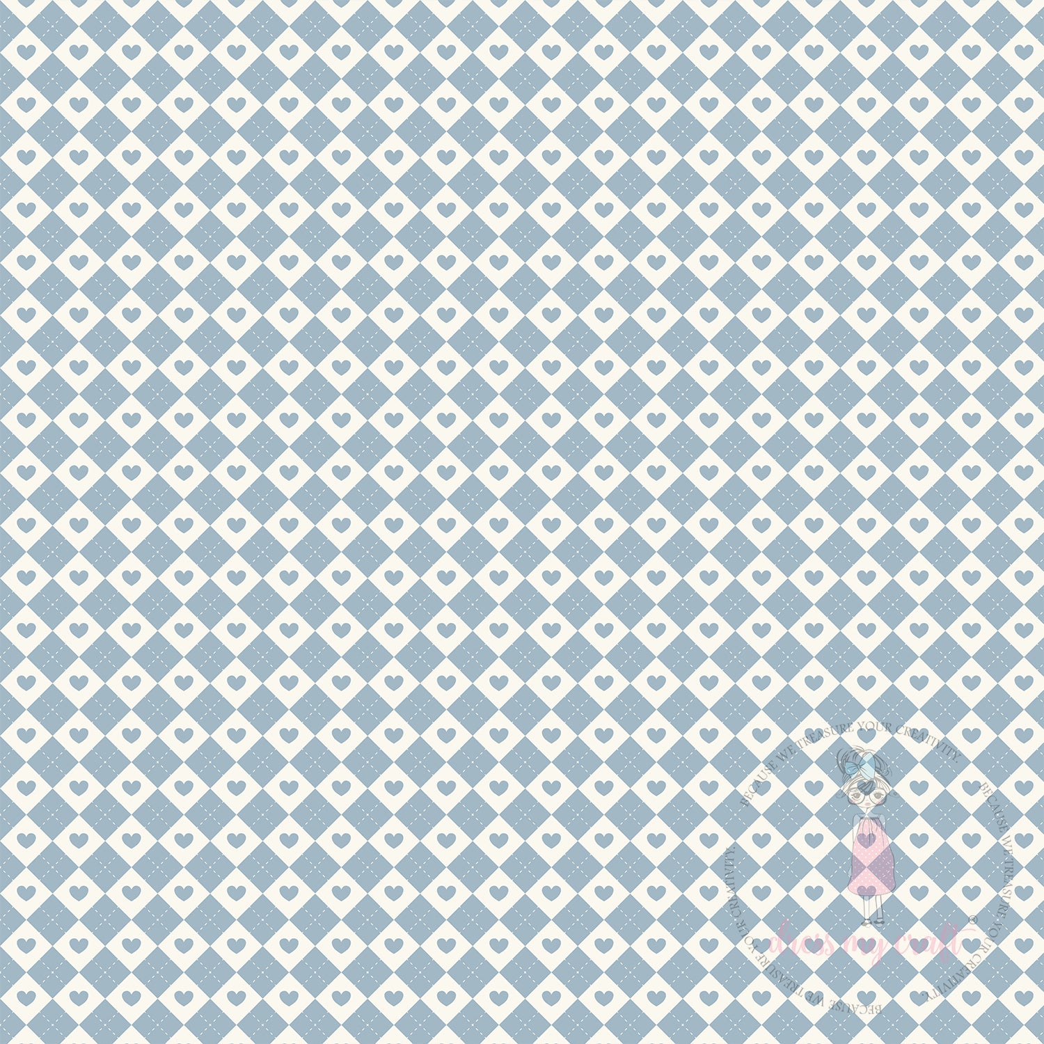 Baby Blue Love Grid Pack Of 10 - 12" x 12" Loose Sheets