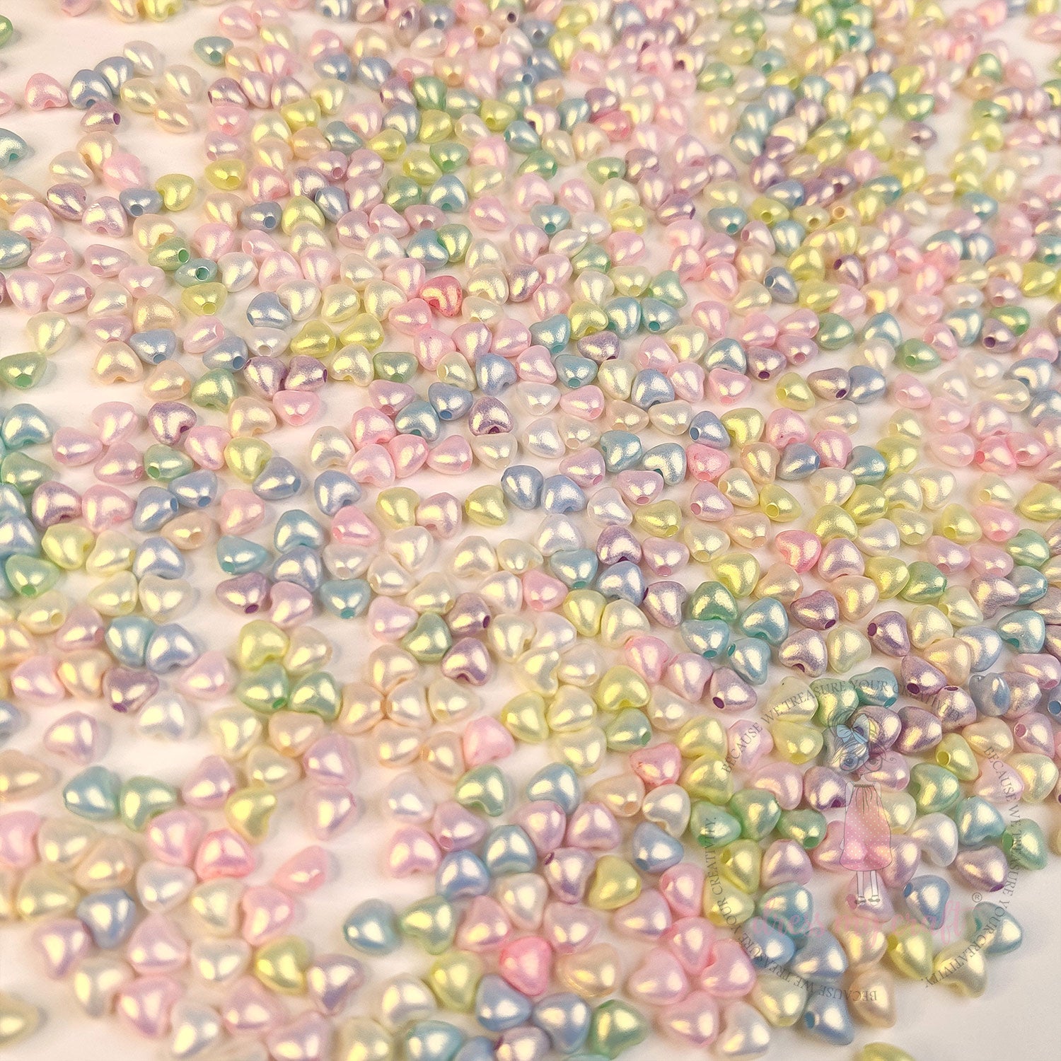 Unicorn Pearl Heart Beads