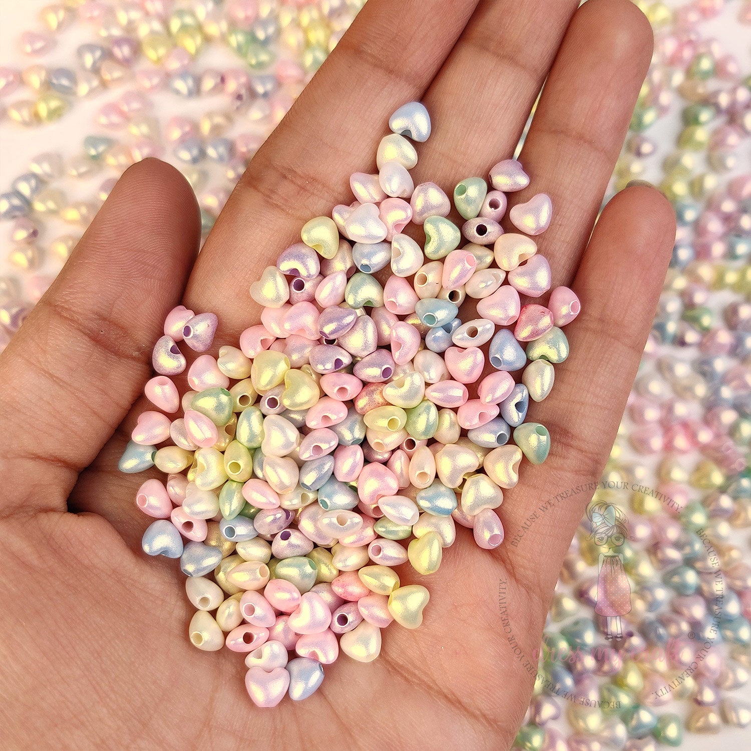 Unicorn Pearl Heart Beads
