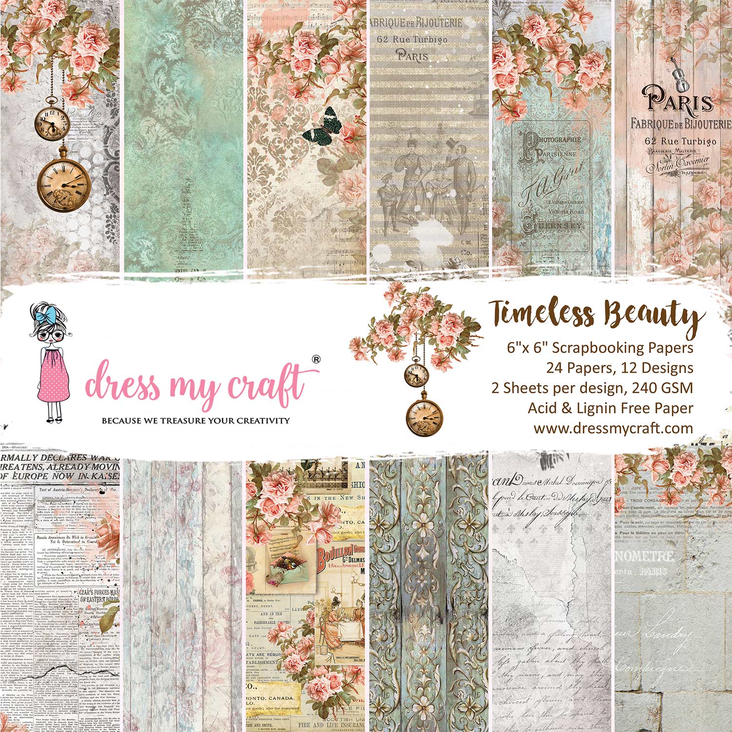 Timeless Beauty 6" x 6" Paper Pad