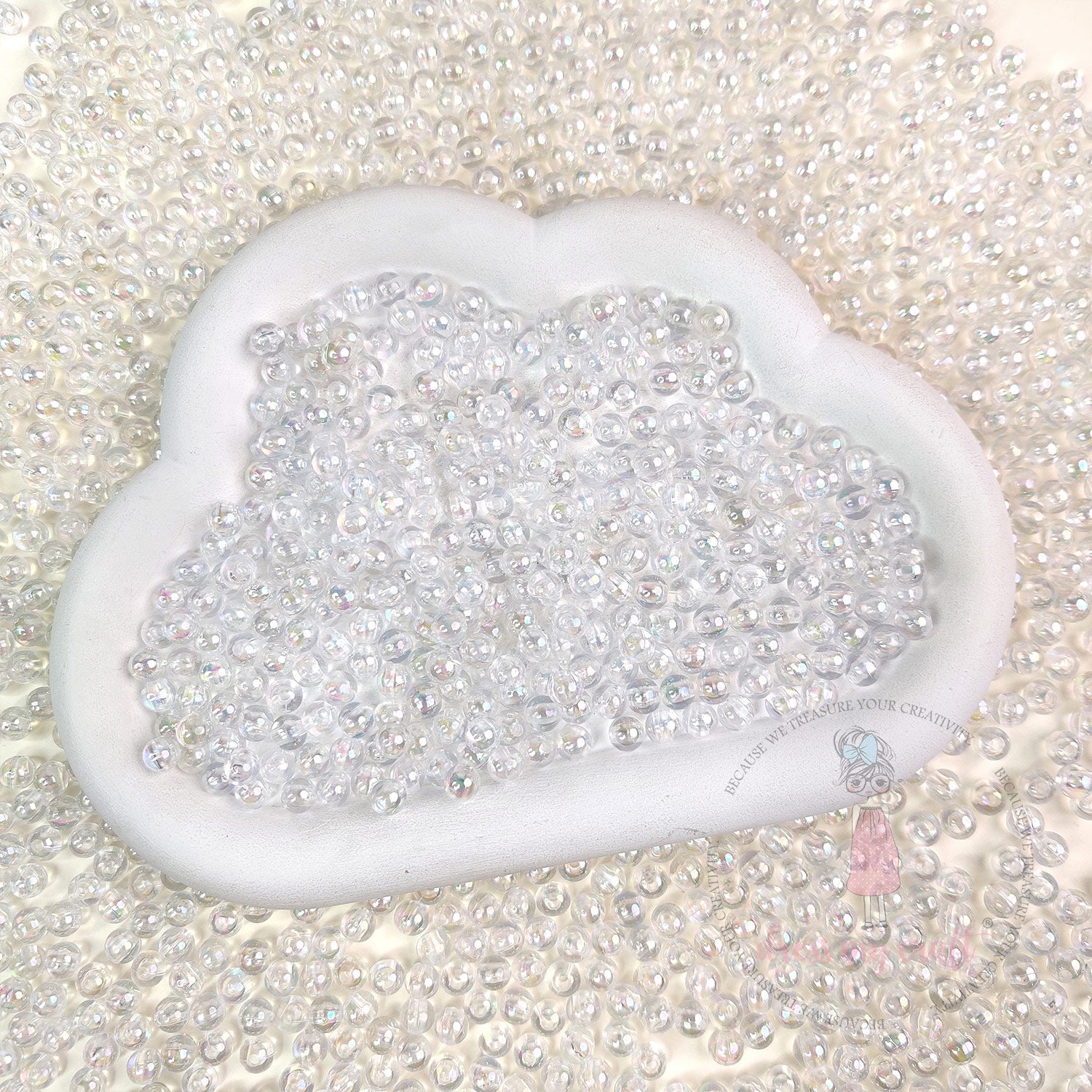 Holographic Crystal Round Beads