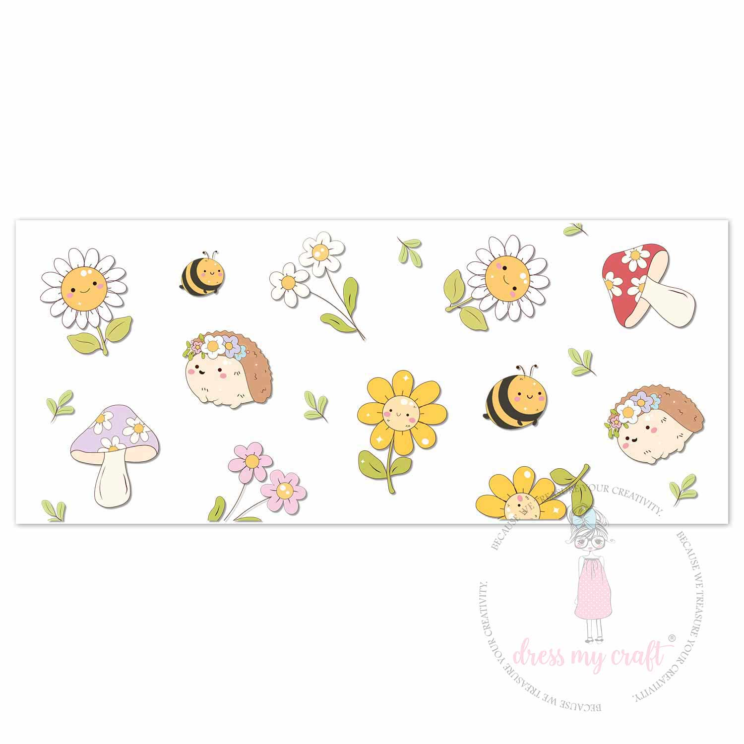 Daisy Bee Wonderland 3D Wrap-around Sticker