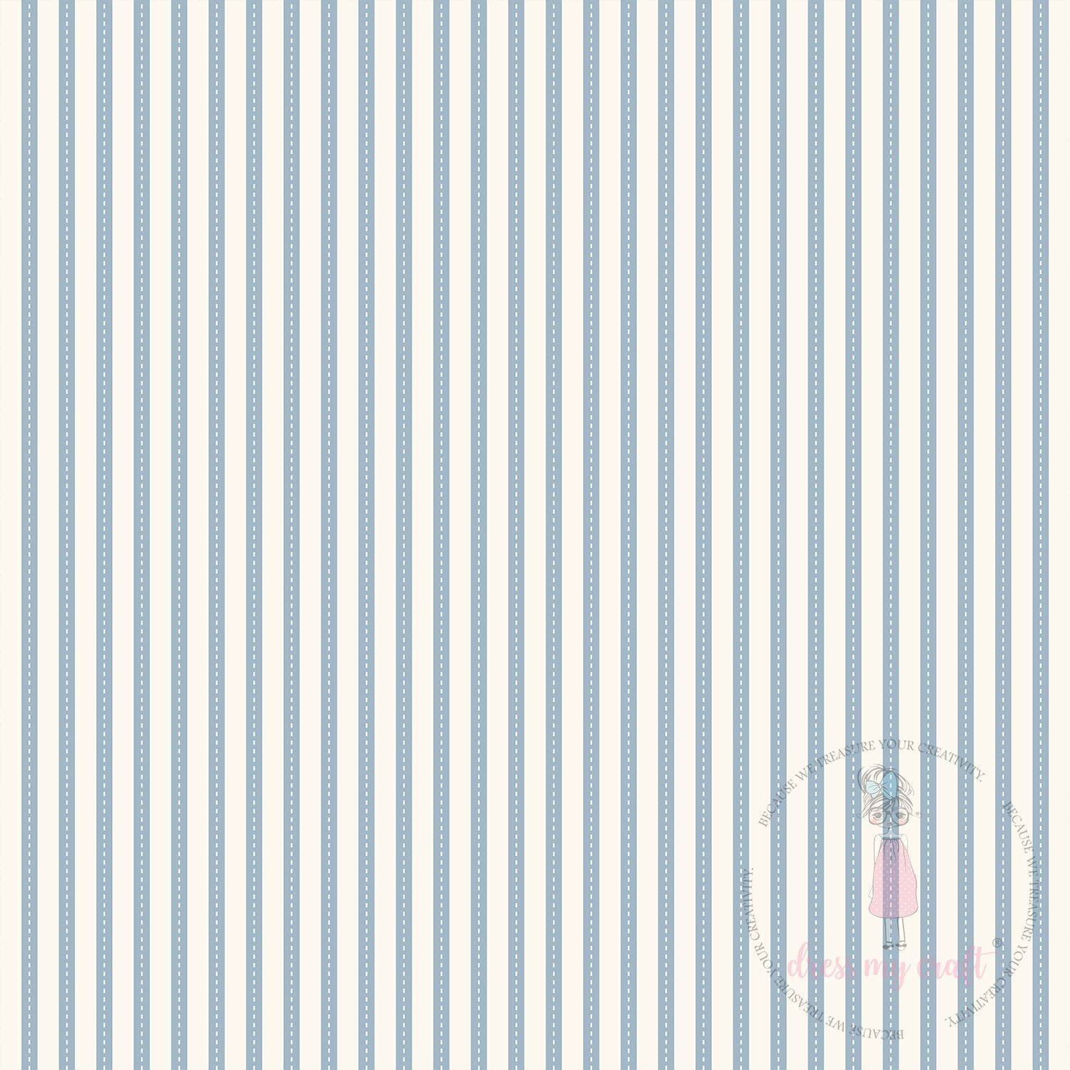 Baby Blue Ribbon Lines Pack Of 10 - 12" x 12" Loose Sheets