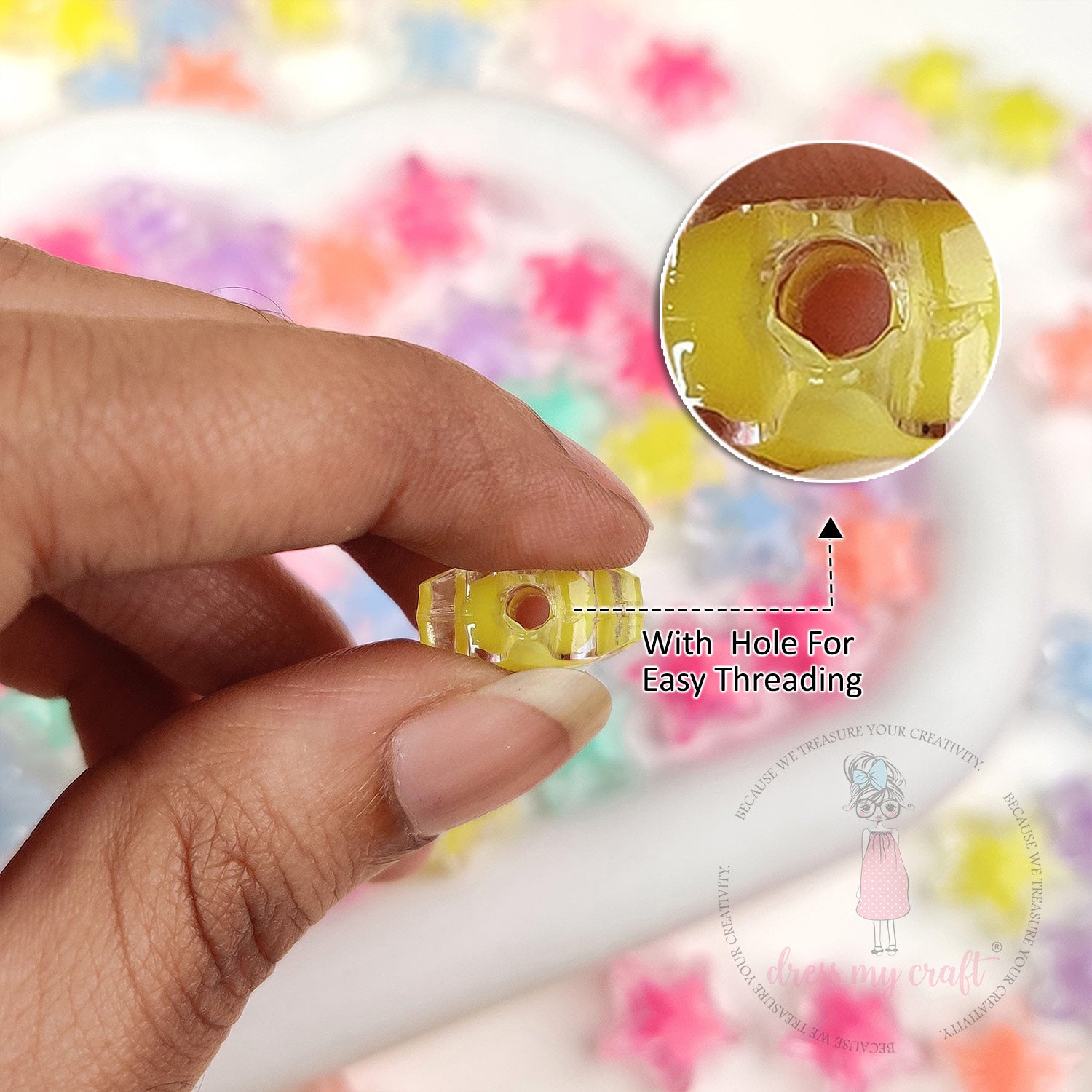 Pastel Jelly Star Beads