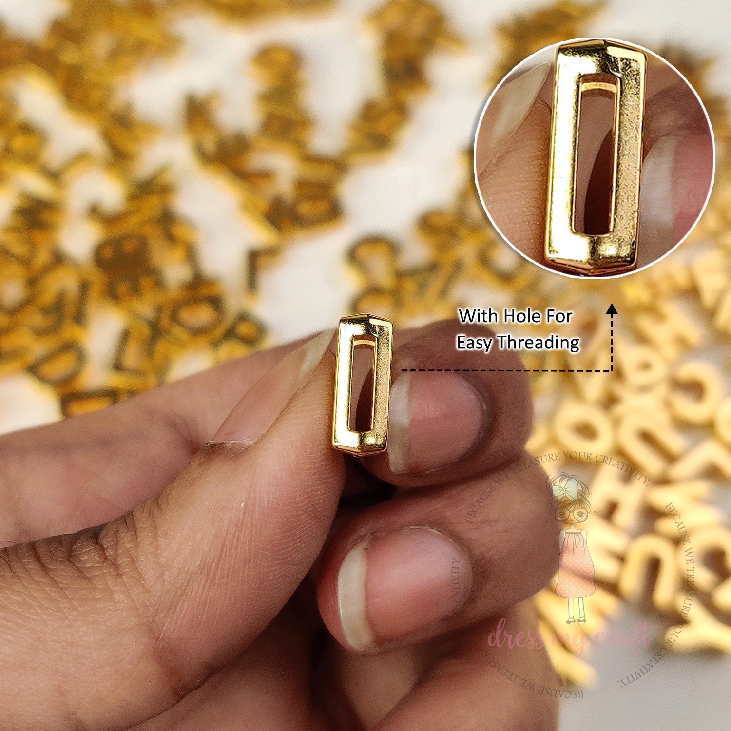 Golden Alphabet Beads