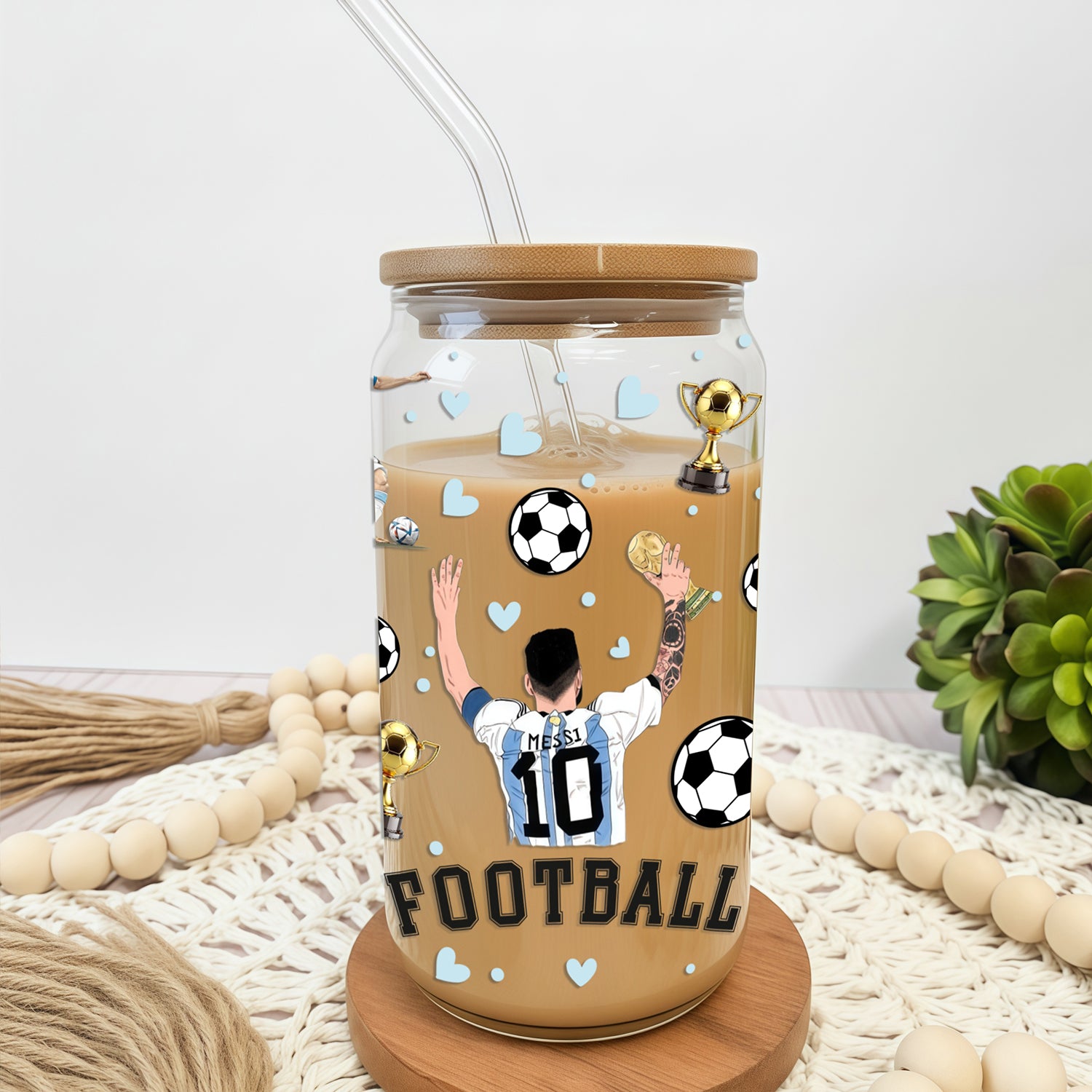 Football Love 3D Wrap-Around Sticker