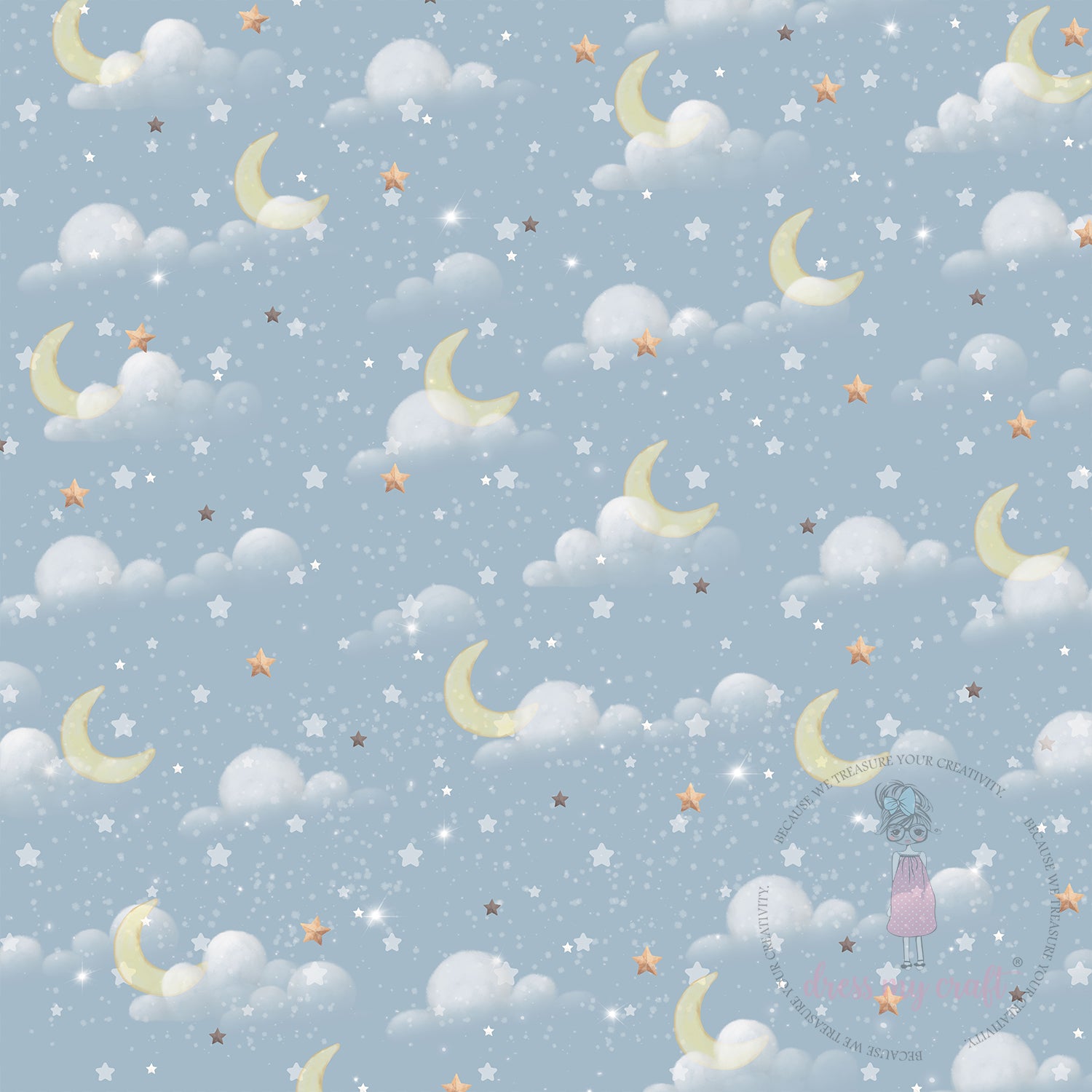 Baby Blue Moonlight Dreams Pack Of 10 - 12" x 12" Loose Sheets
