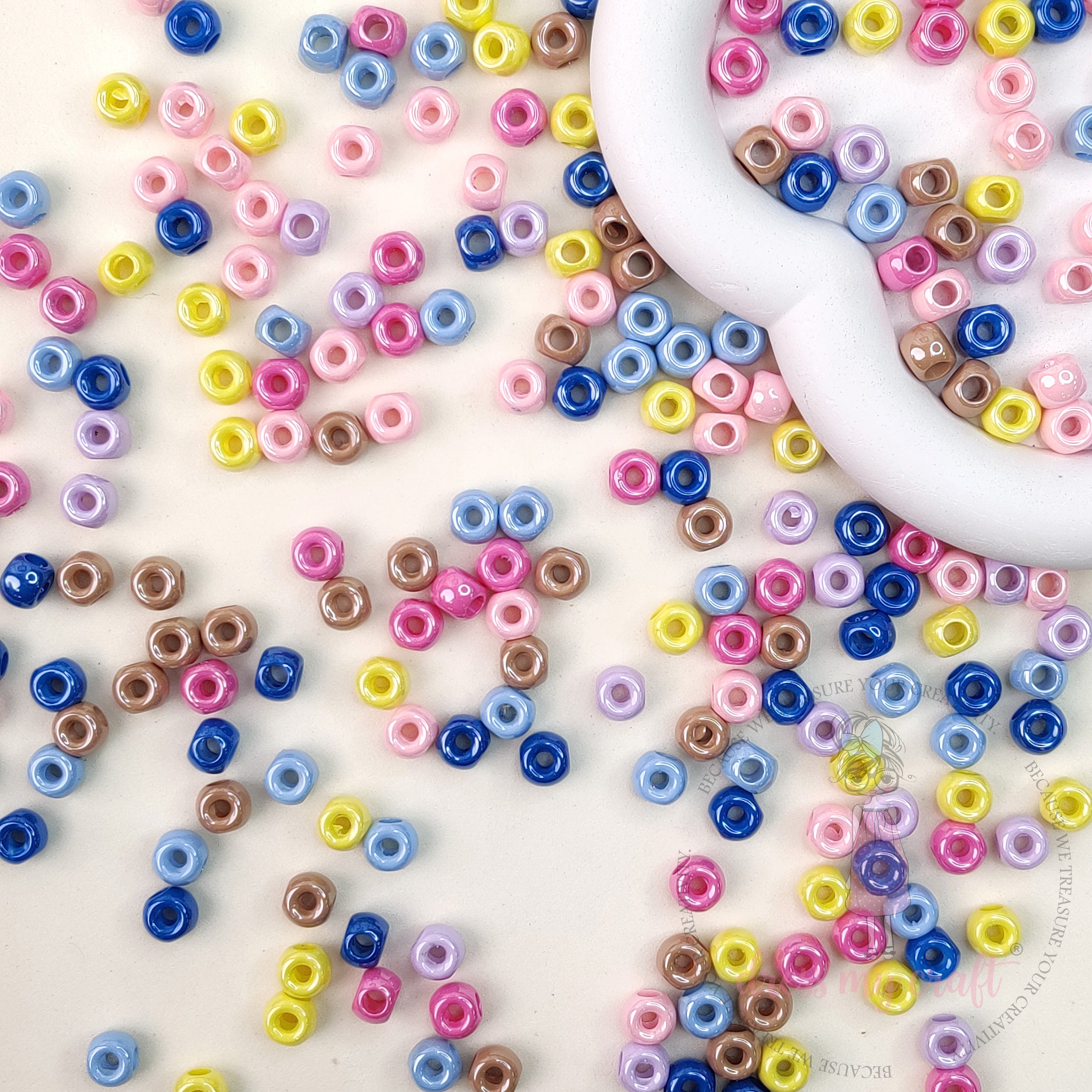 Multicolor Four Hole Round Beads - 30 Pcs