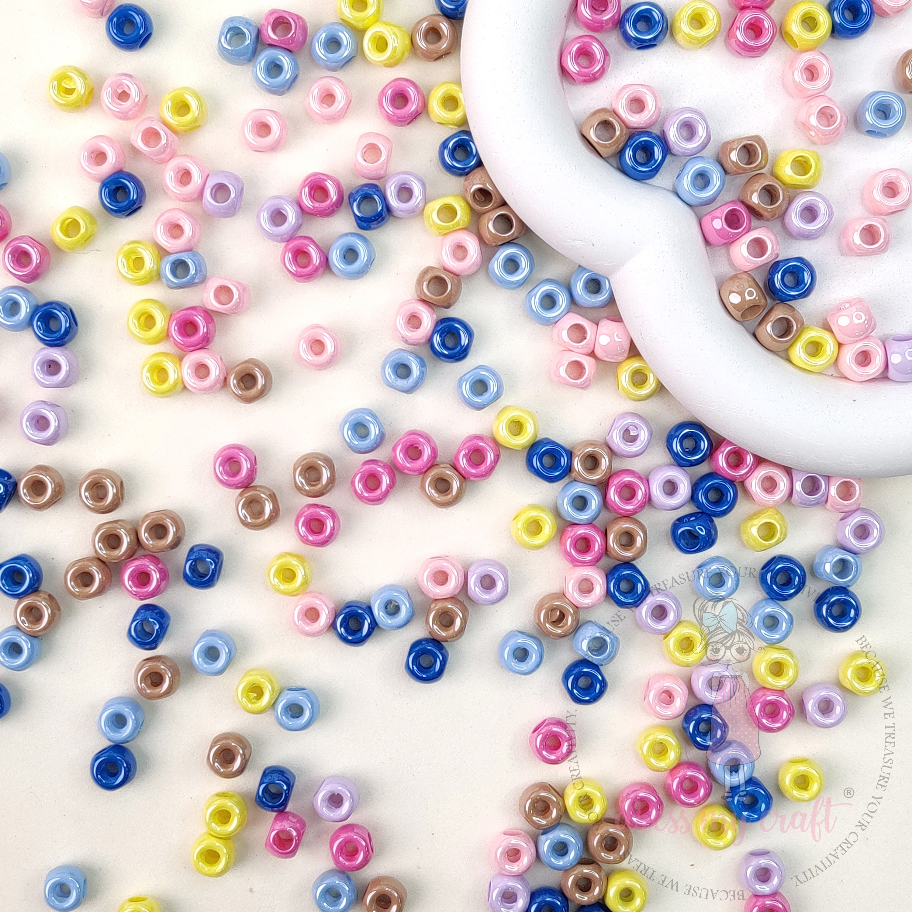 Multicolor Four Hole Round Beads - 30 Pcs