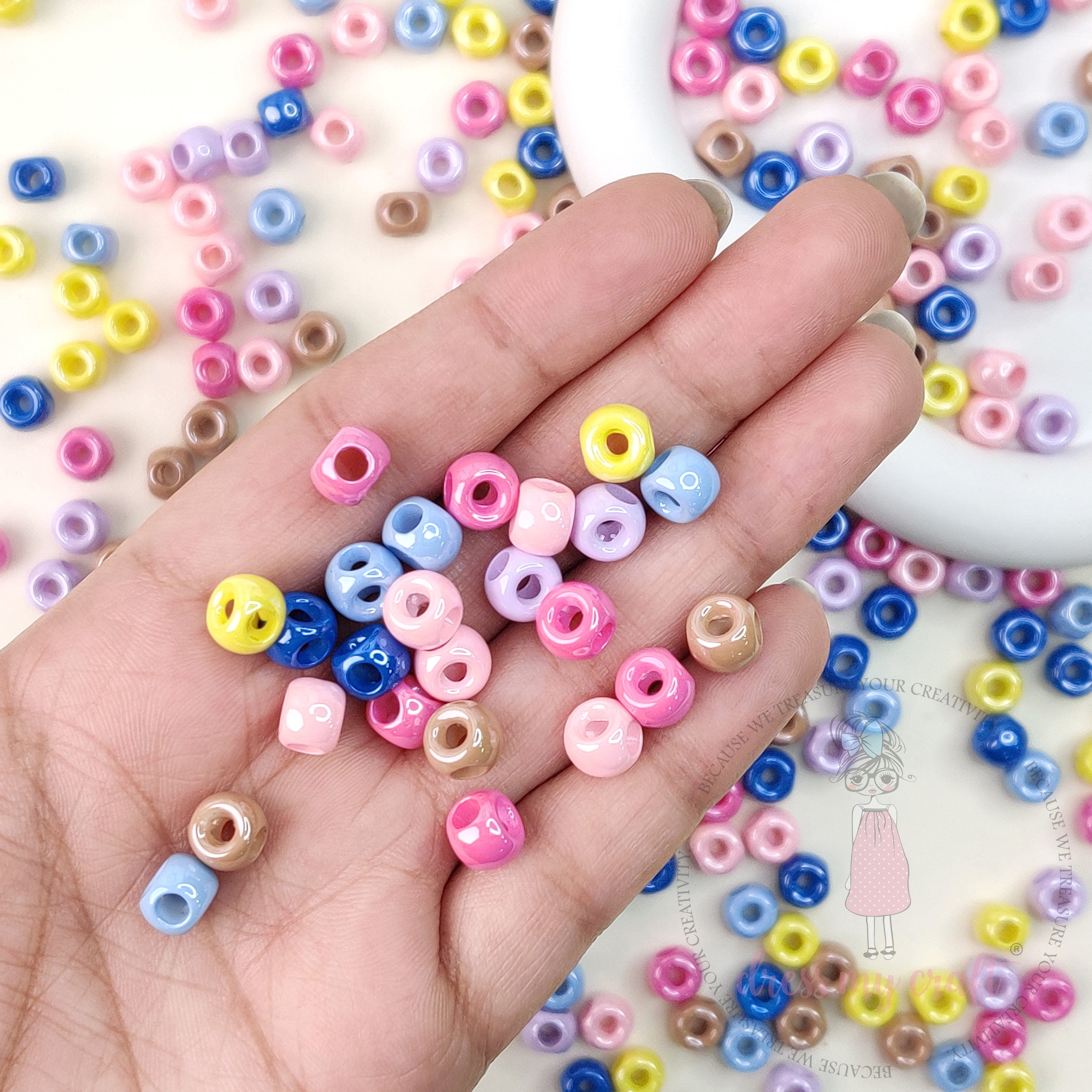 Multicolor Four Hole Round Beads - 30 Pcs