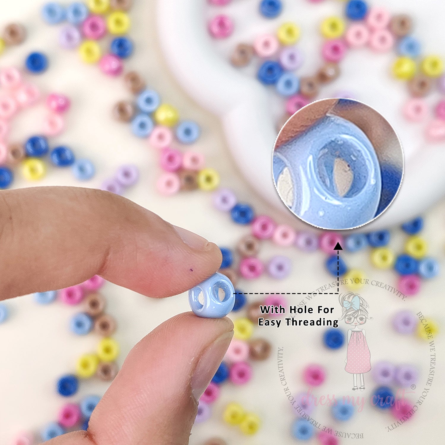 Multicolor Four Hole Round Beads - 30 Pcs