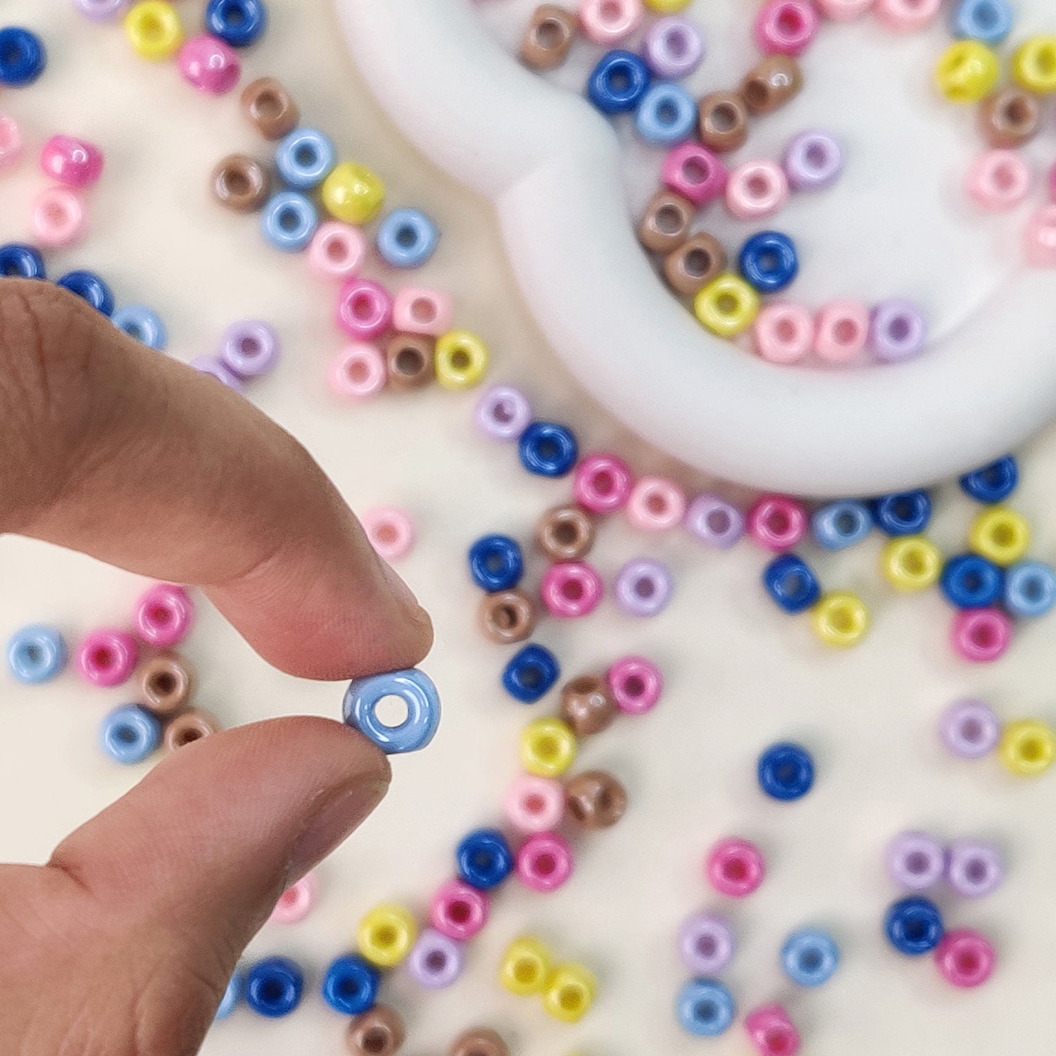Multicolor Four Hole Round Beads - 30 Pcs