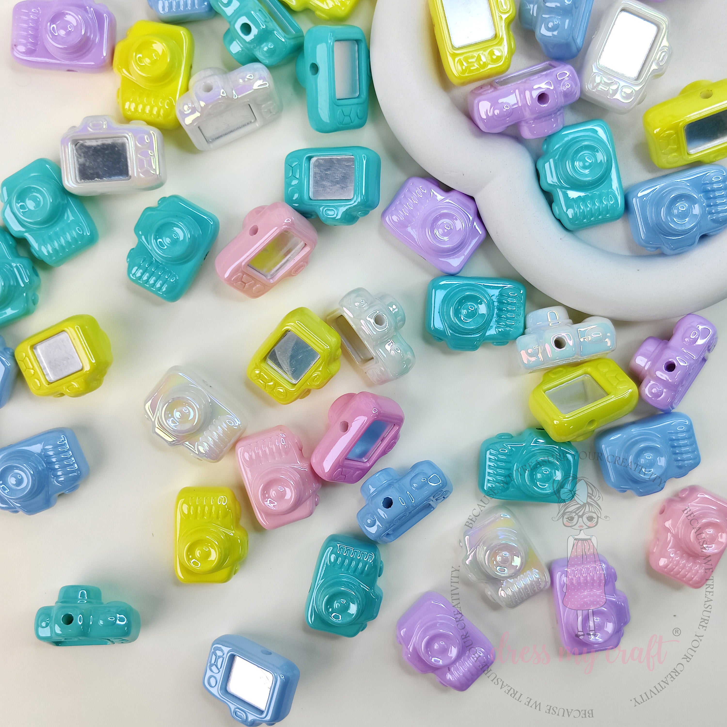 Multicolor Selfie Camera Beads - 5 Pcs