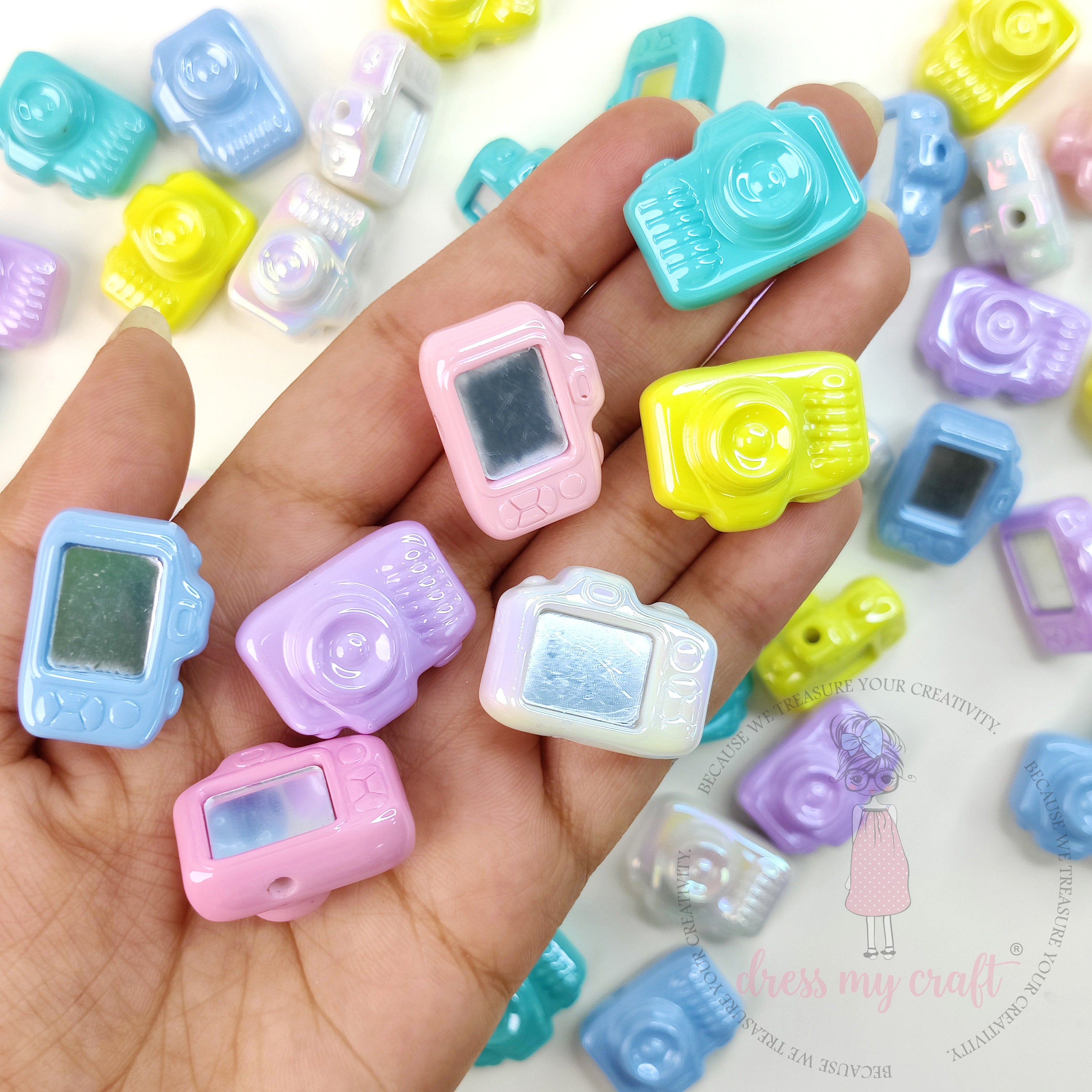 Multicolor Selfie Camera Beads - 5 Pcs