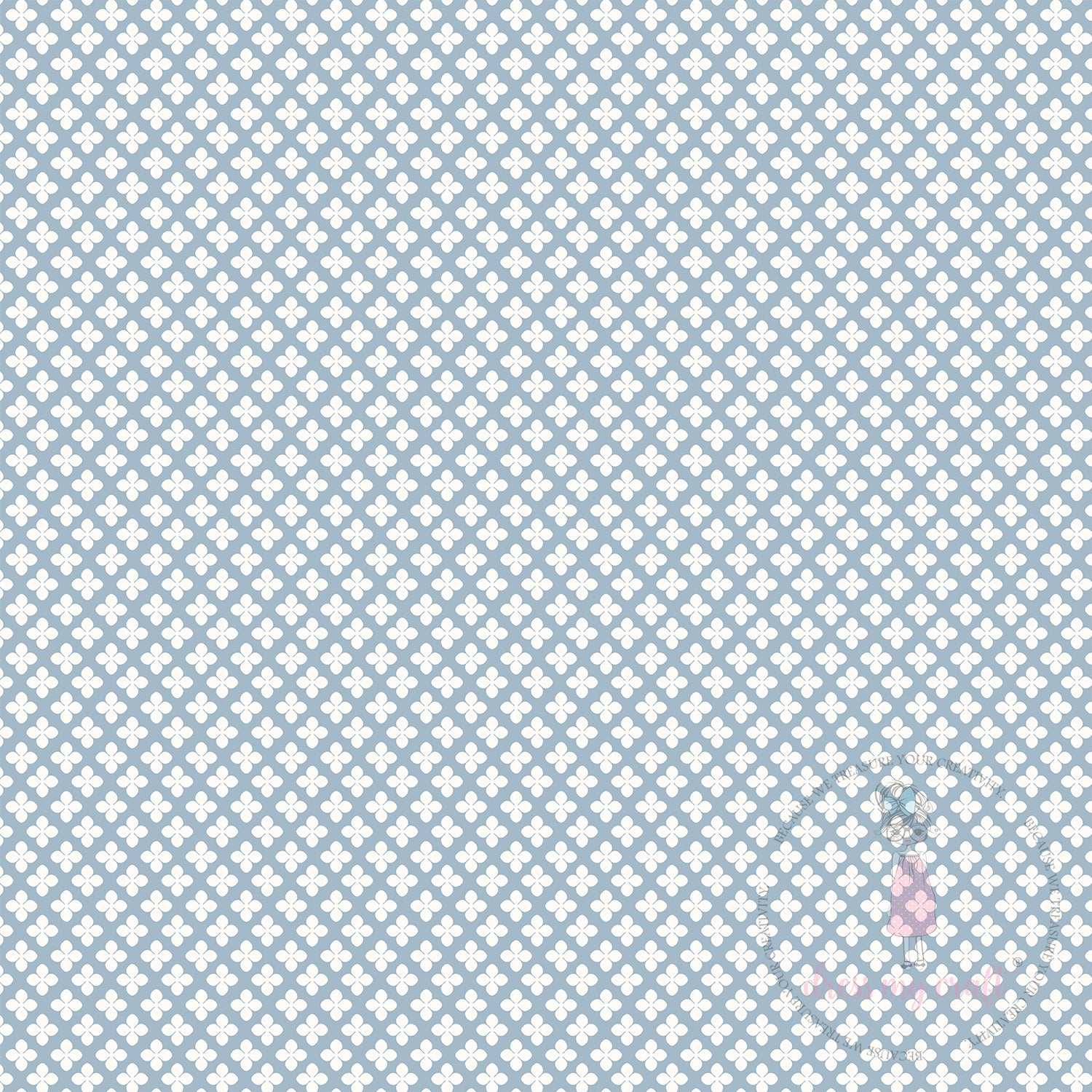 Baby Blue Flowers Pack Of 10 - 12" x 12" Loose Sheets
