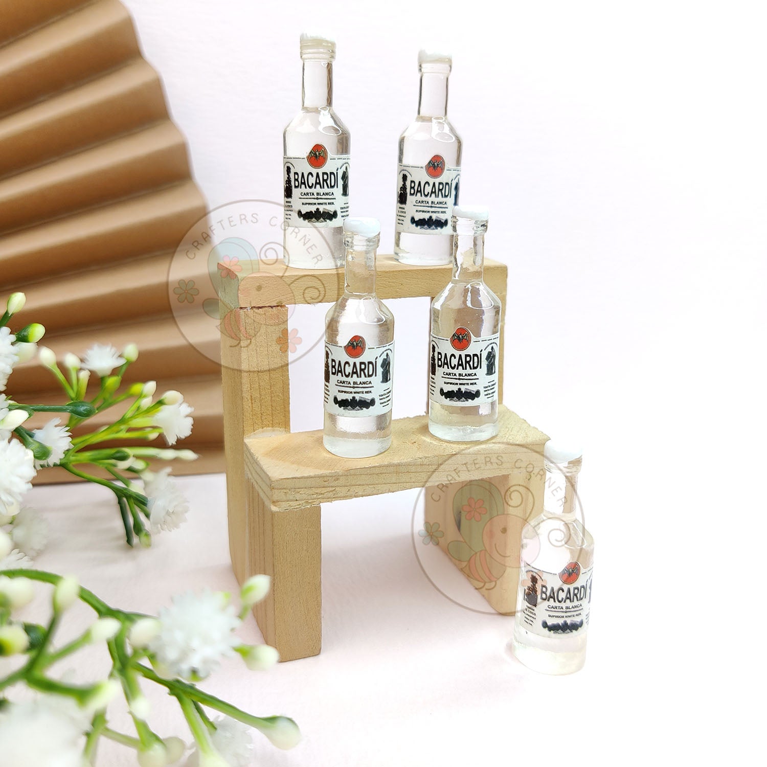 Miniature Bacardi White Rum Bottles