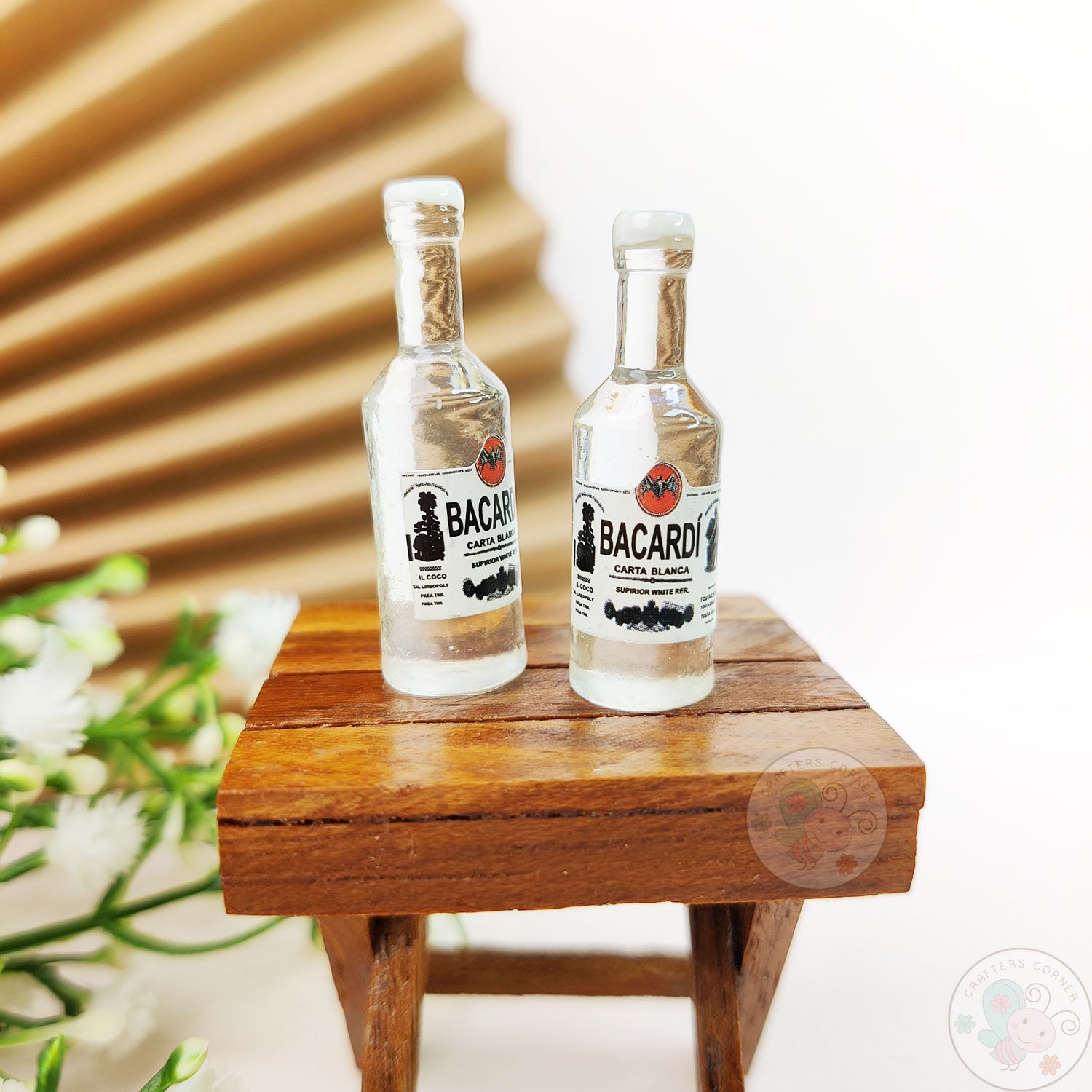 Miniature Bacardi White Rum Bottles