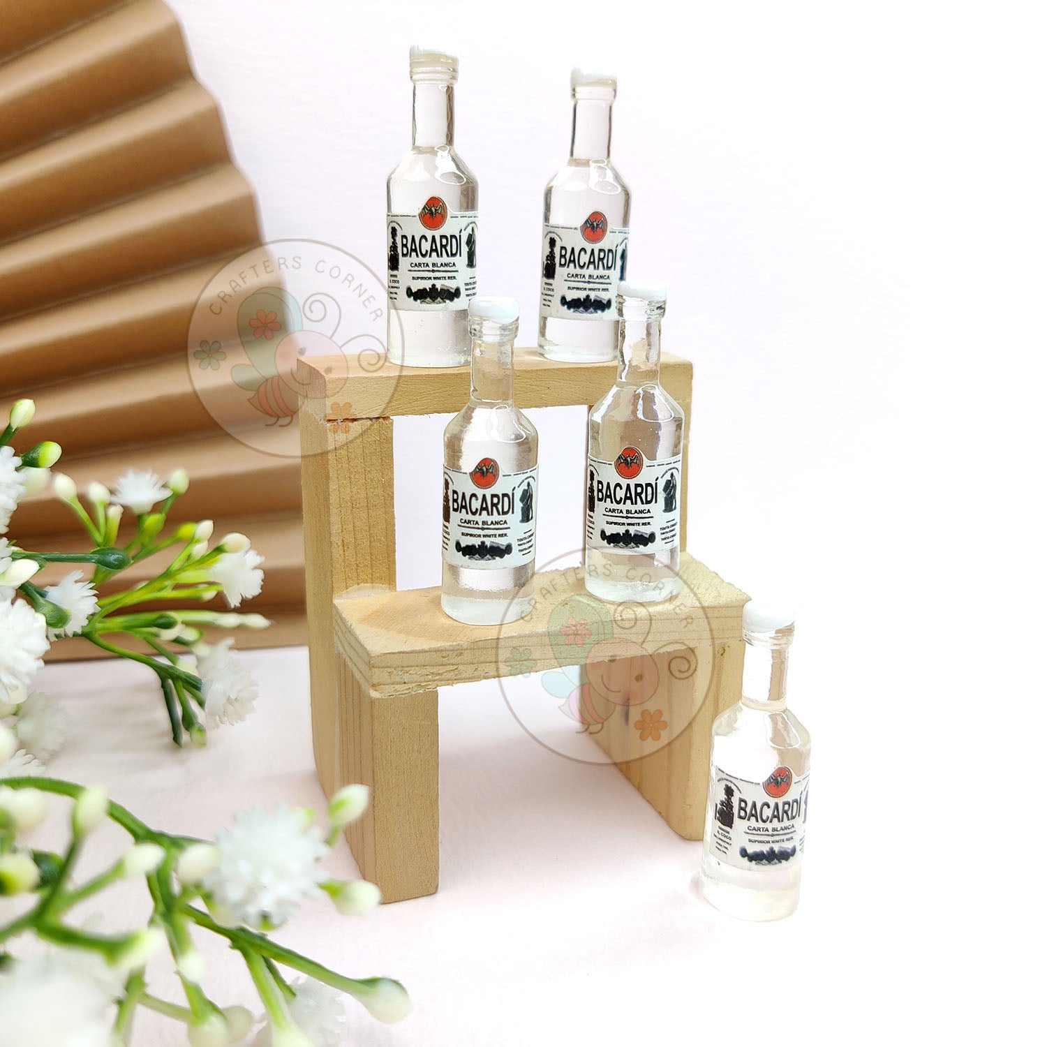 Miniature Bacardi White Rum Bottles