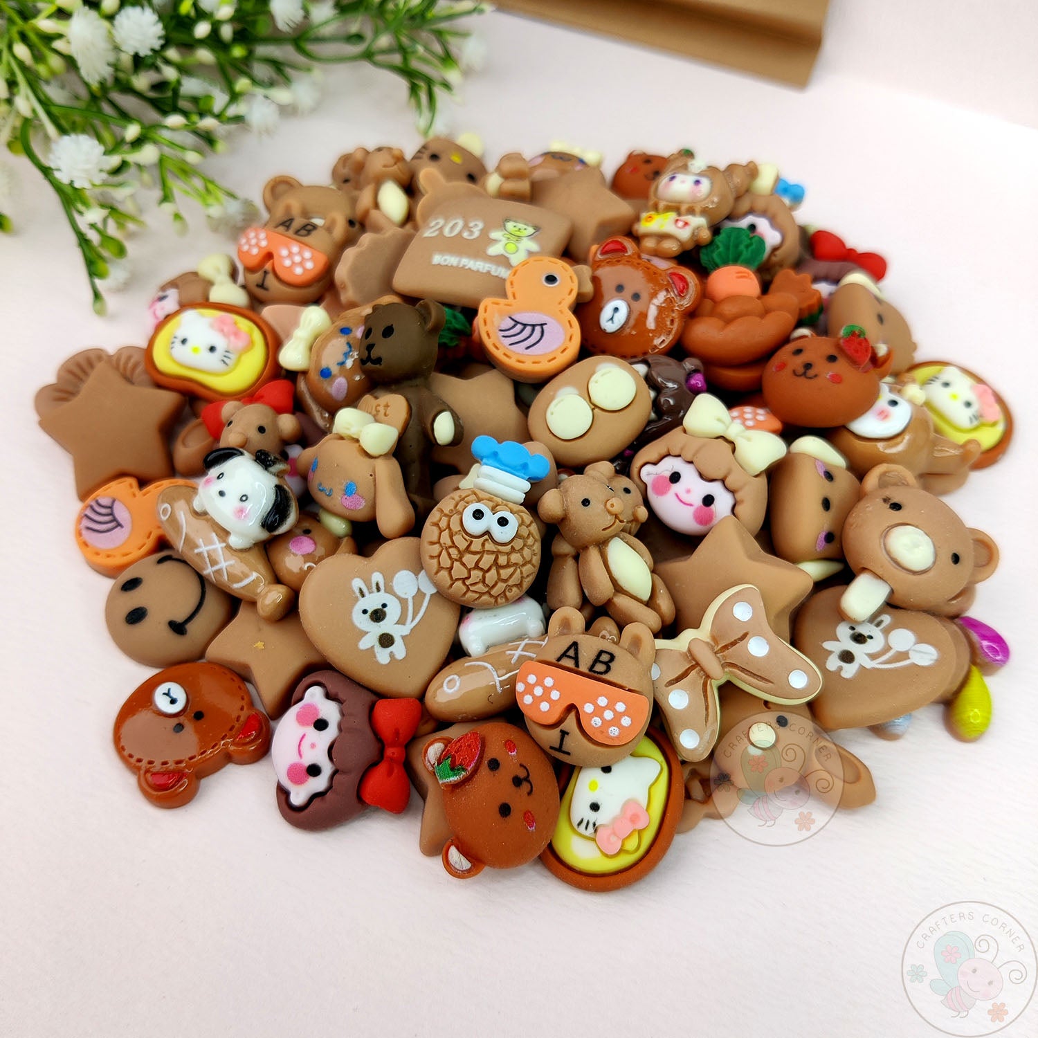 Brown Family - Mix Flatback Cabochons Pack (20g)