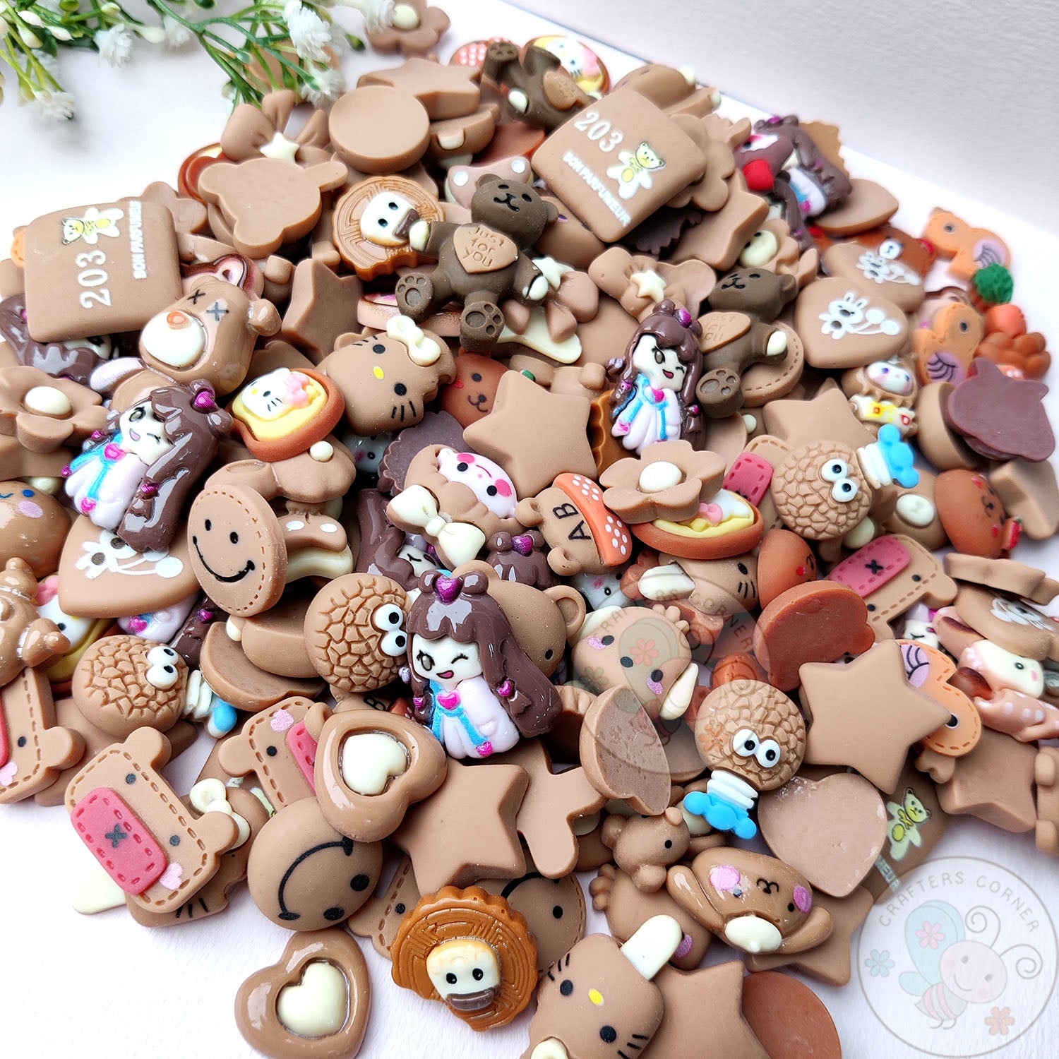 Brown Family - Mix Flatback Cabochons Pack (20g)