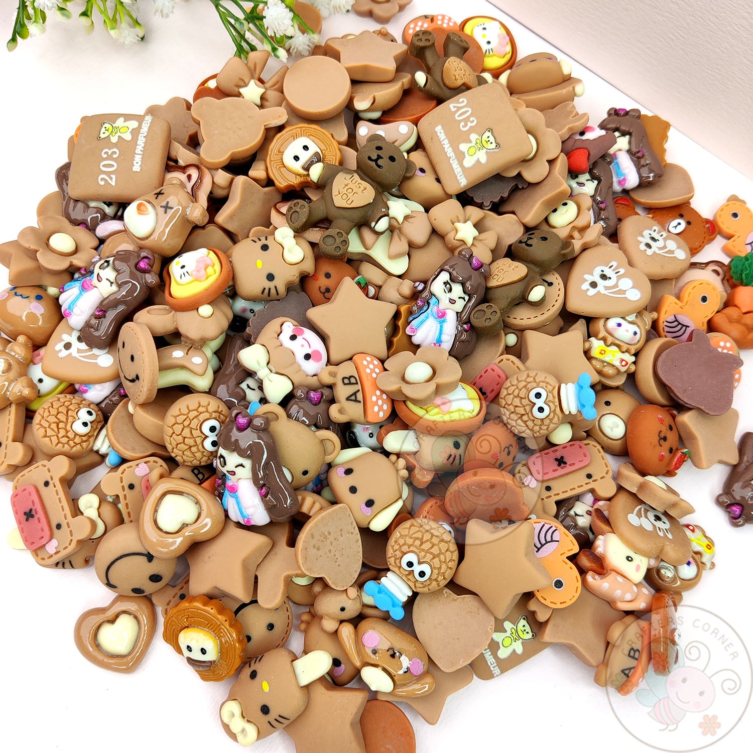 Brown Family - Mix Flatback Cabochons Pack (20g)