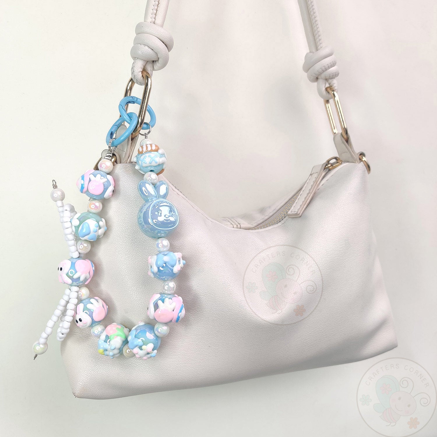 Handmade Kawaii Mobile Charm - Blue Bunny