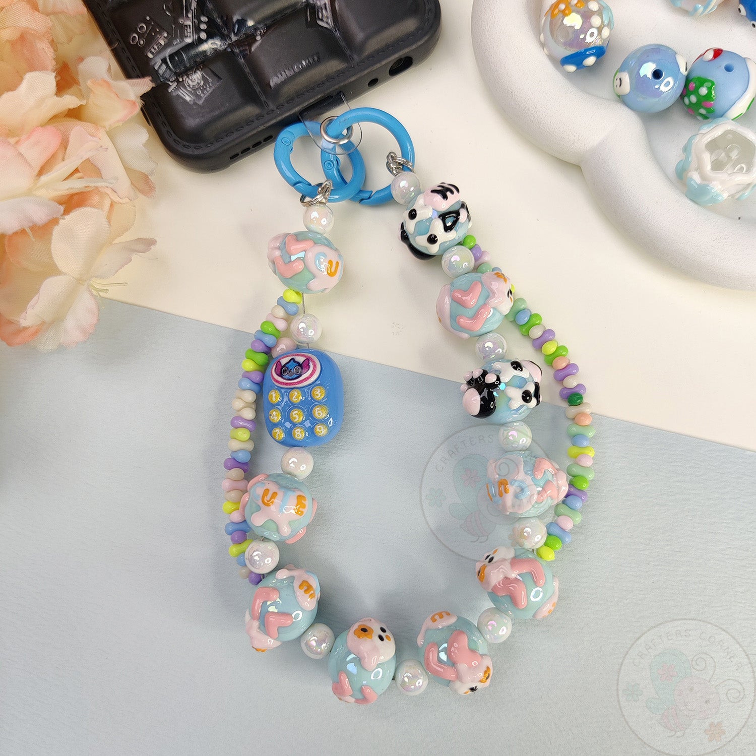 Handmade Kawaii Mobile Charm - Blue Mobile