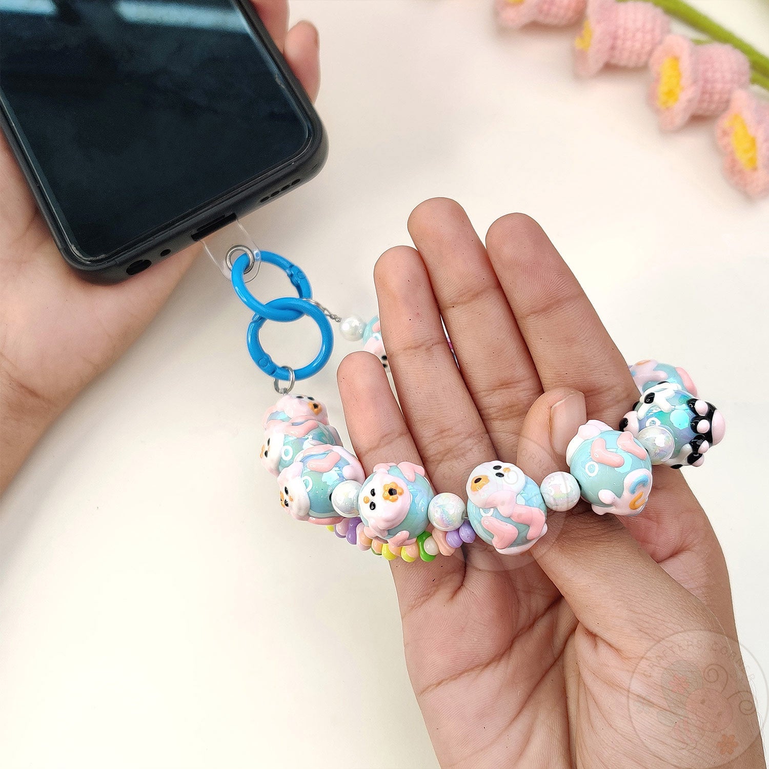 Handmade Kawaii Mobile Charm - Blue Mobile